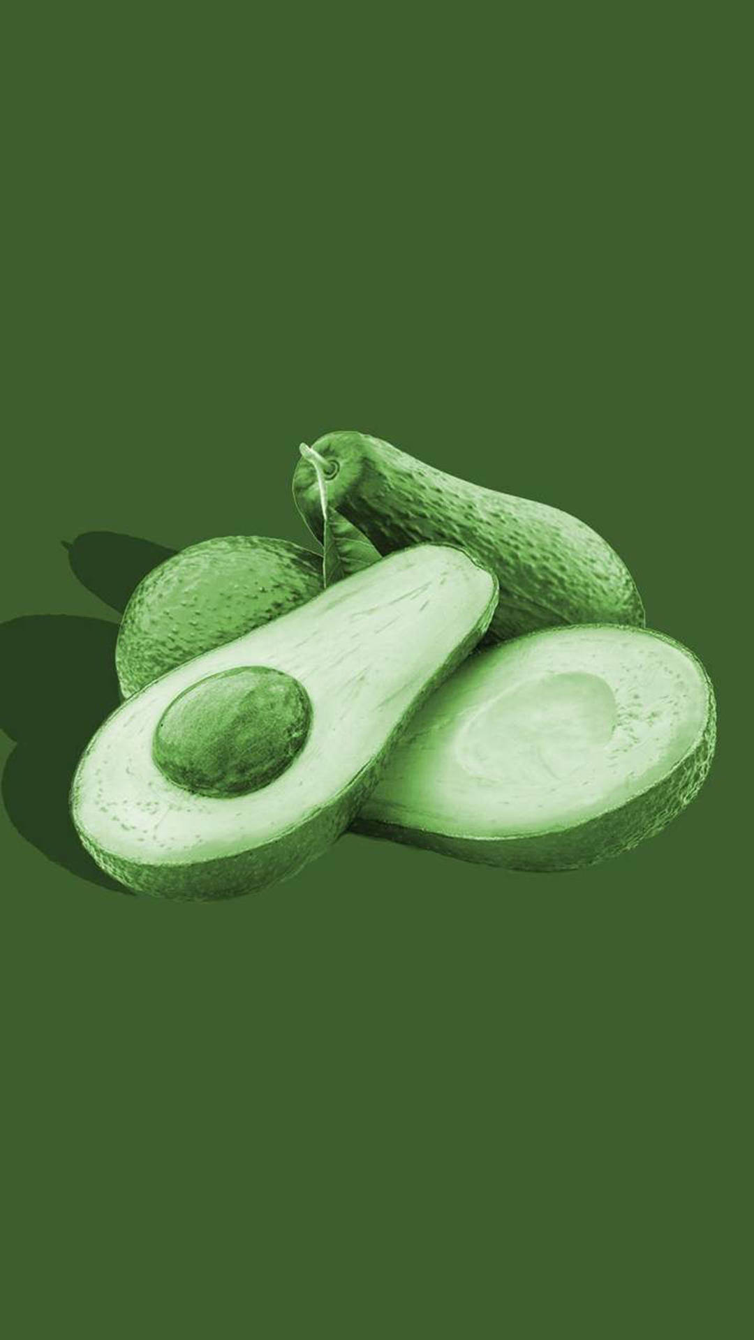 Avocado Fruits Minimalist Android Wallpaper