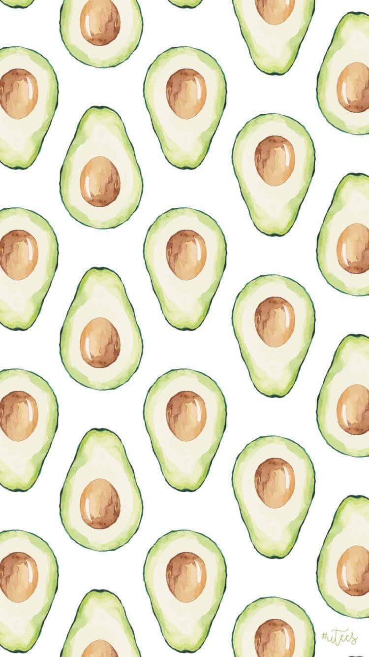 Avocados On A White Background Wallpaper