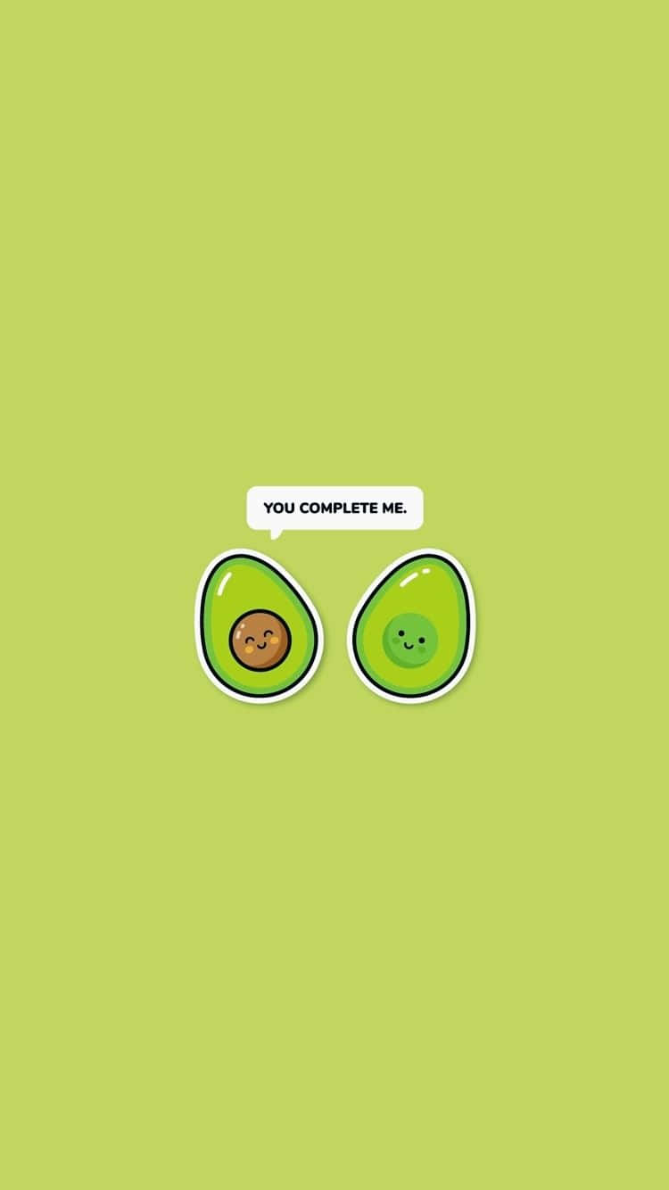 Cute Avocado Iphone With A Quote Wallpaper