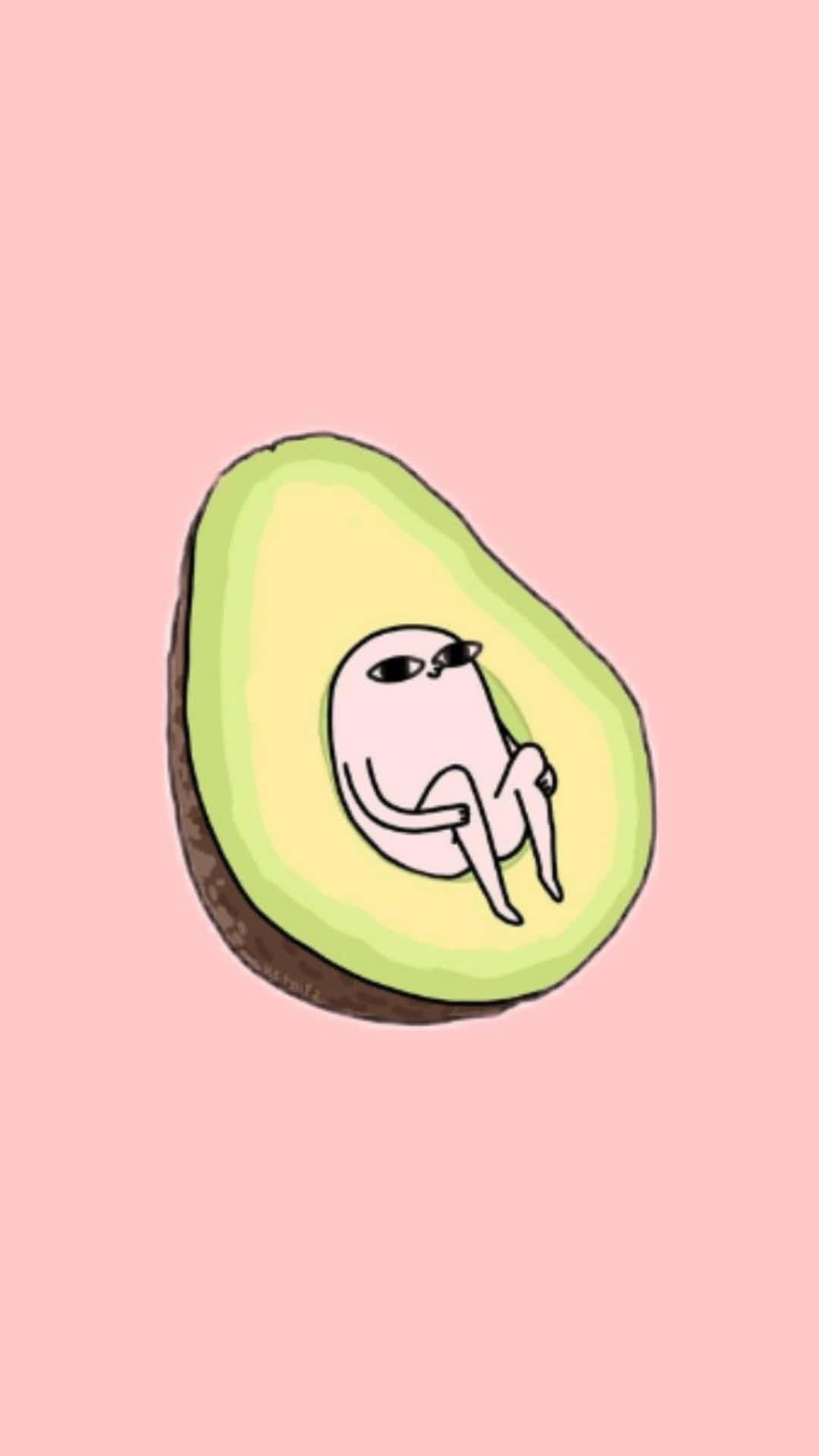 Resting Character On Avocado Iphone Wallpaper