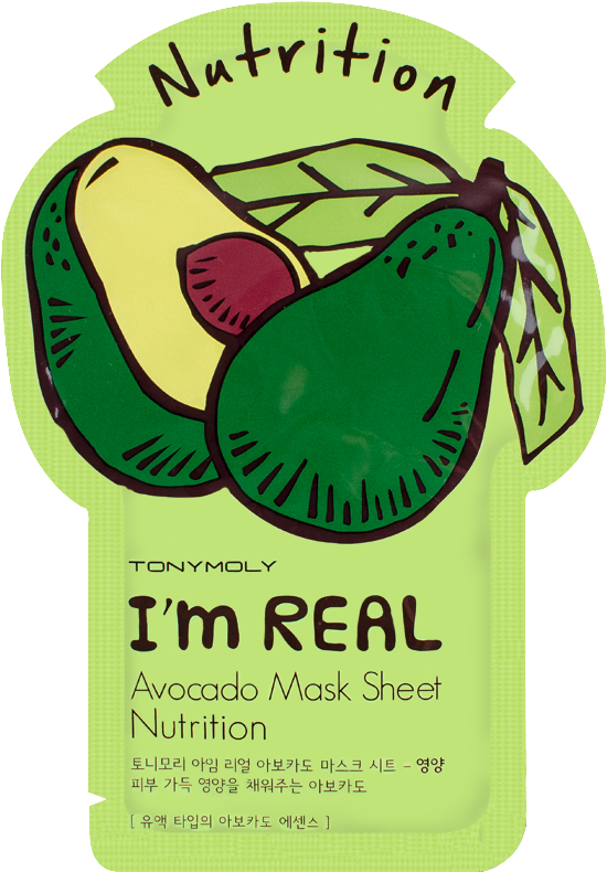 Avocado Nutrition Face Mask Sheet Package PNG