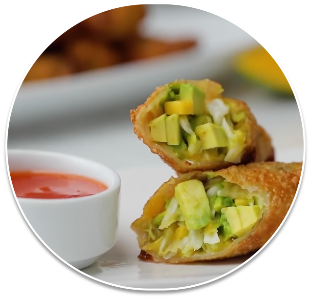 Avocado Spring Rollswith Dipping Sauce PNG