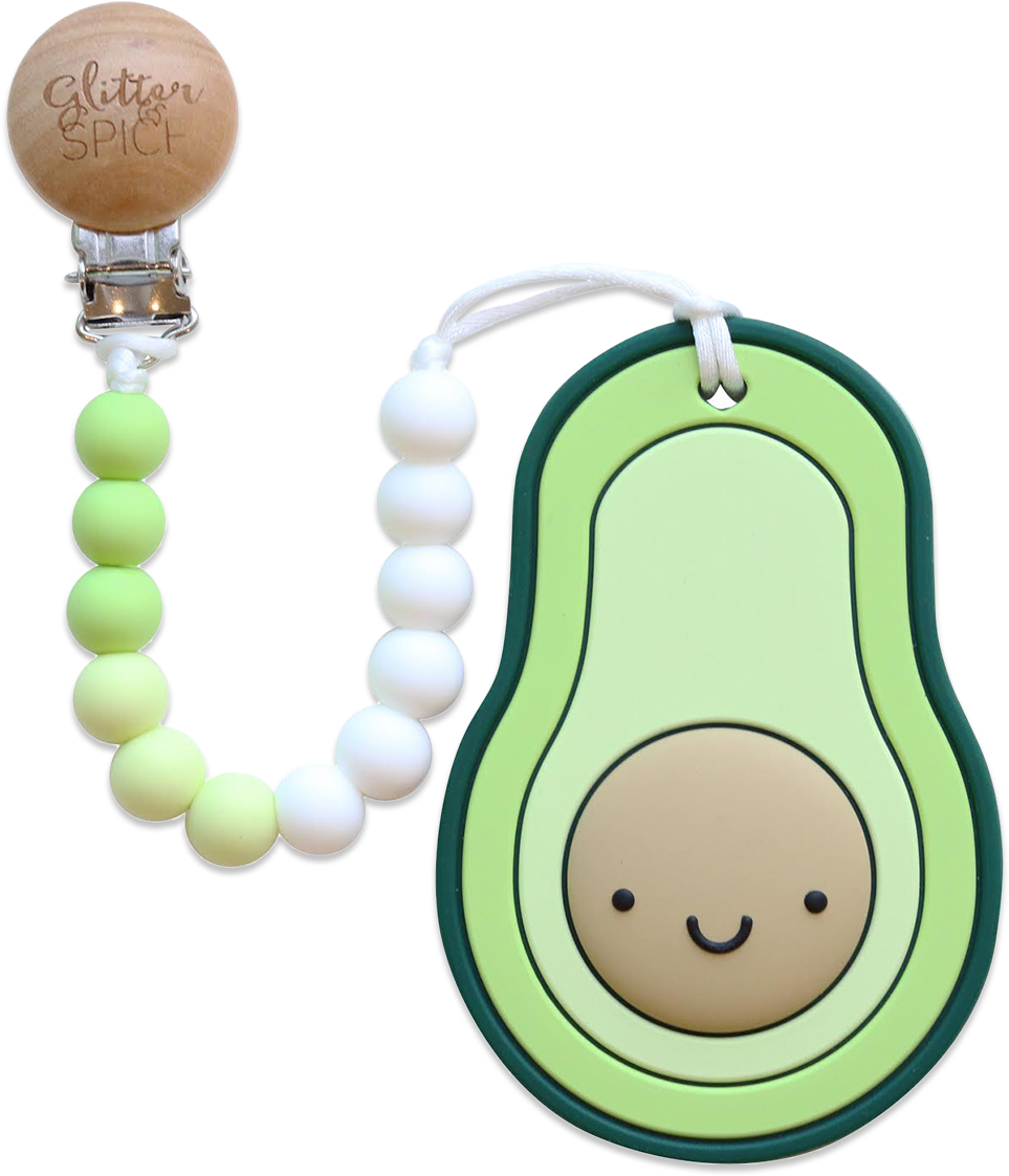 Avocado Teetherwith Beads PNG