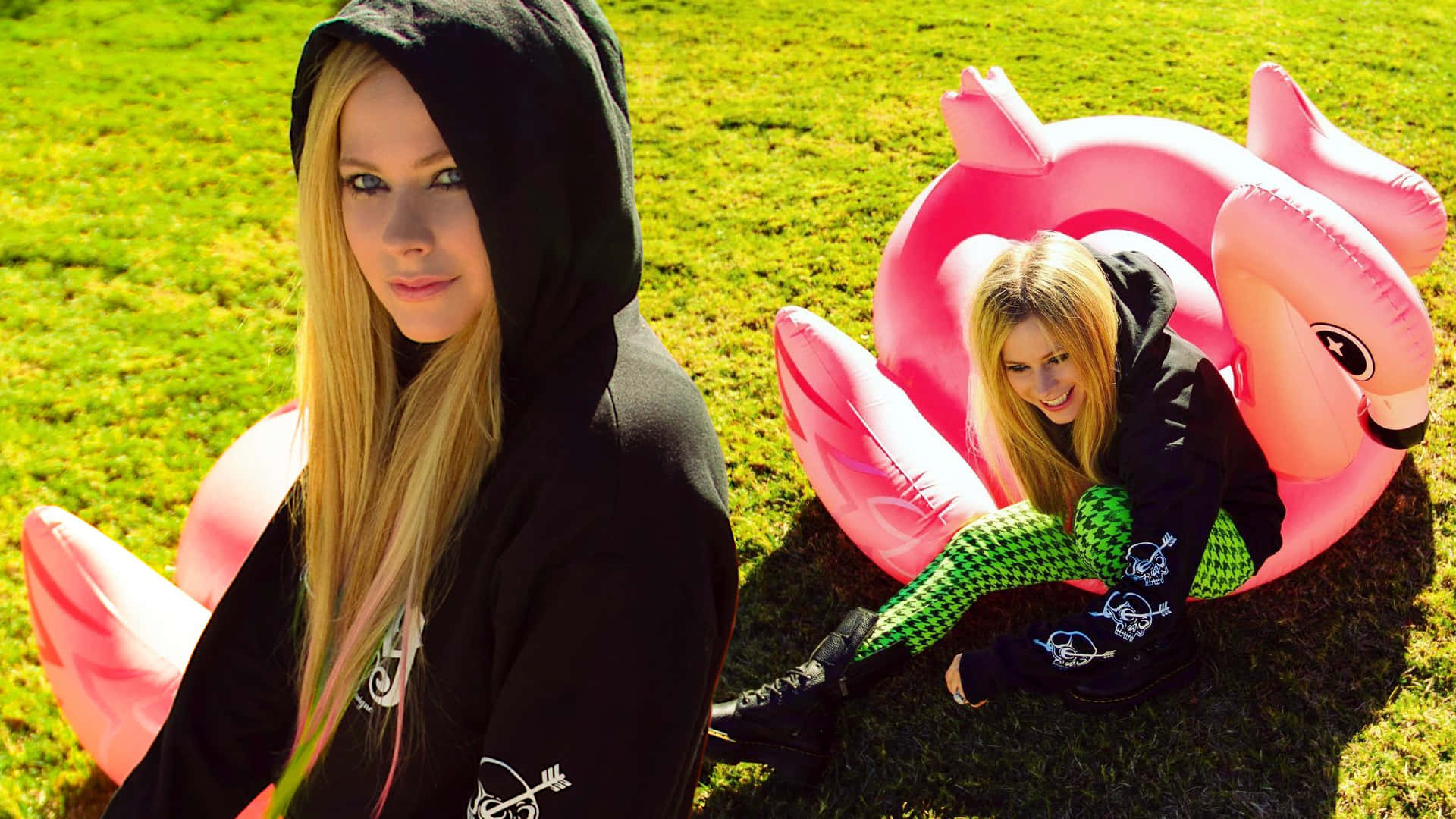 Popikone Avril Lavigne Streckt Sich Nach Den Sternen.