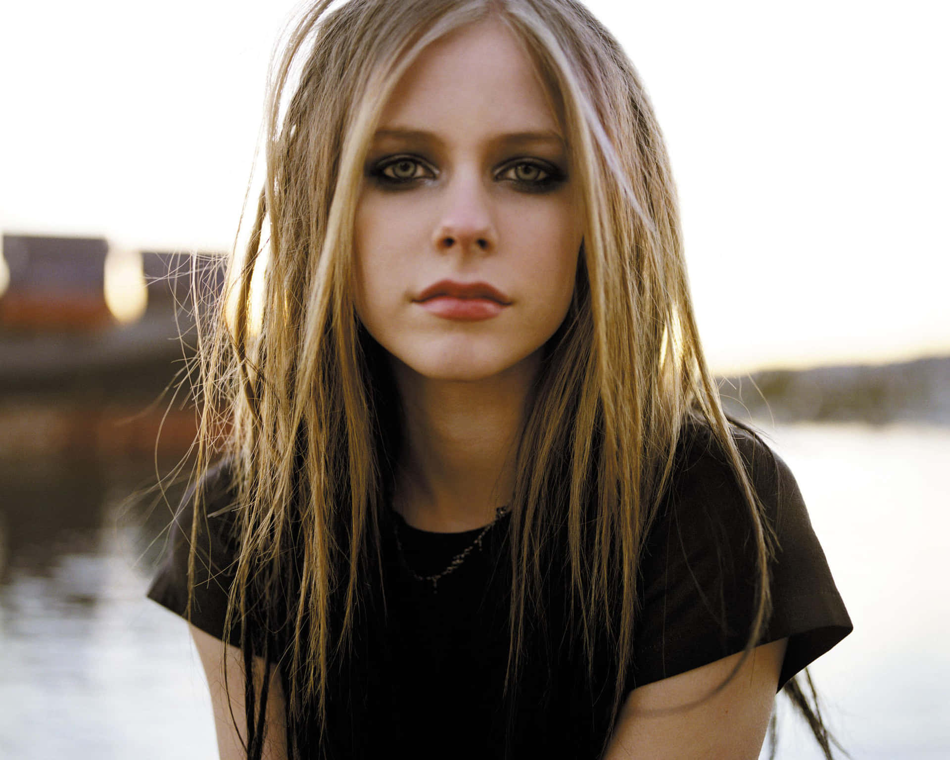 Singer Avril Lavigne enjoying the sunset