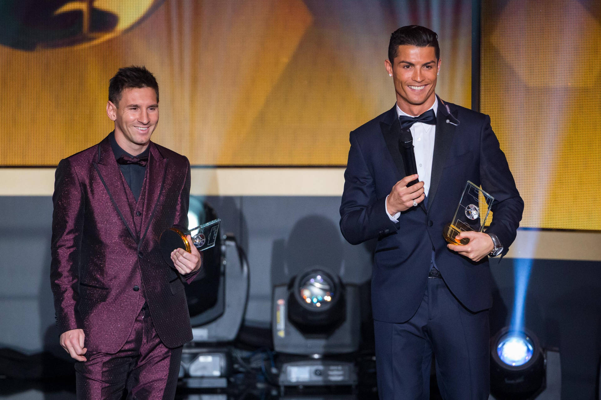 Awards Messi And Ronaldo 4k Wallpaper
