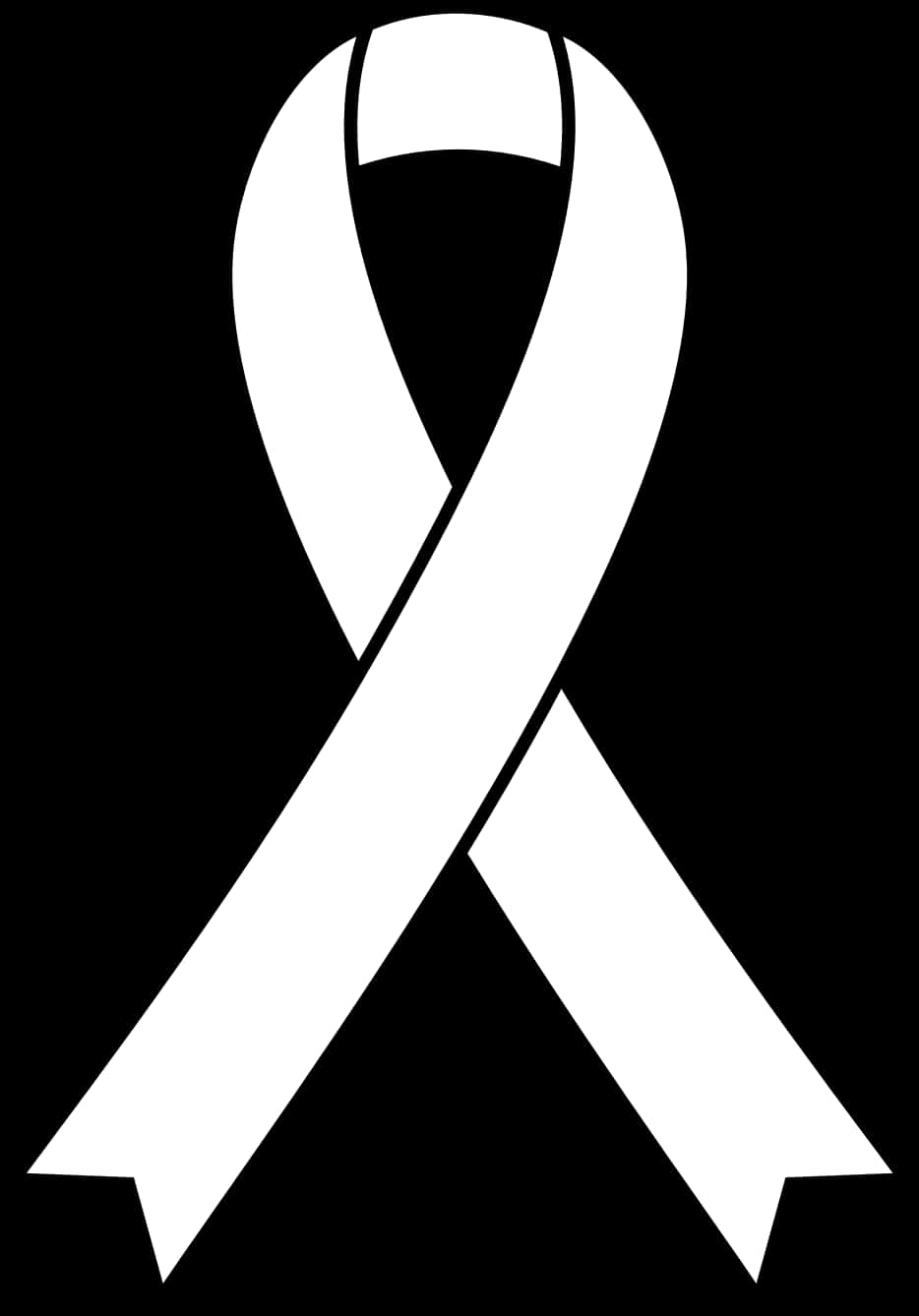 Awareness Ribbon Blackand White PNG