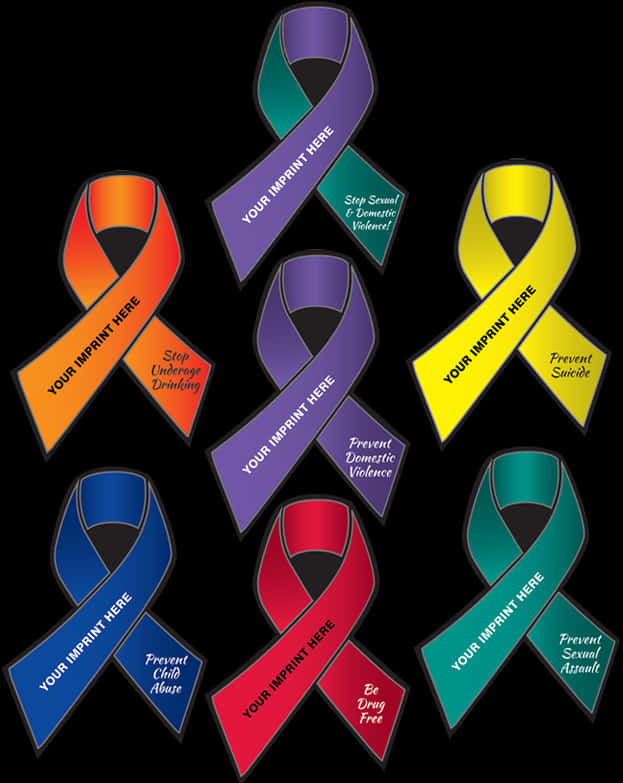 Awareness Ribbons Customizable Template PNG