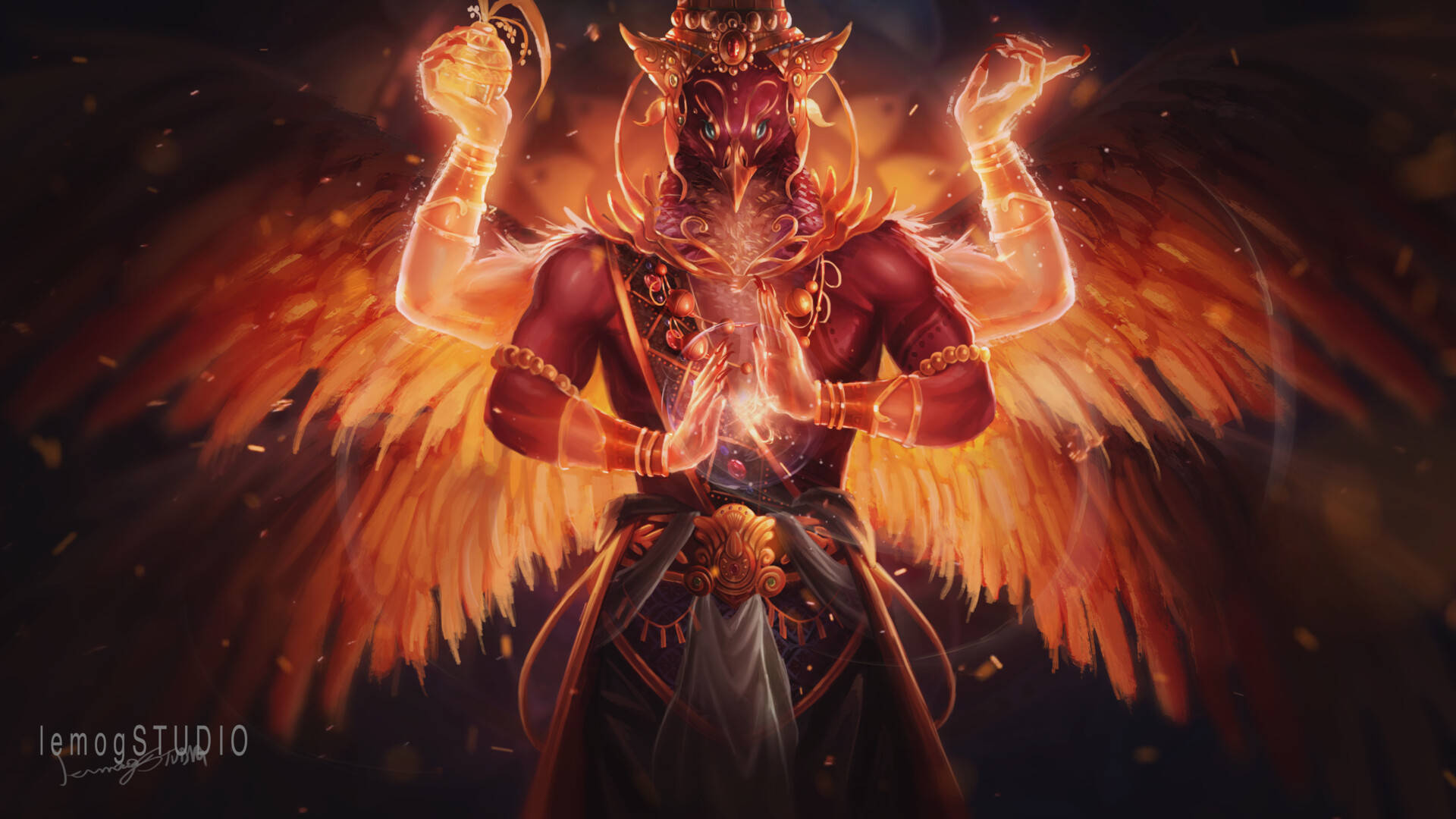 Awesome Astral Garuda Art Background