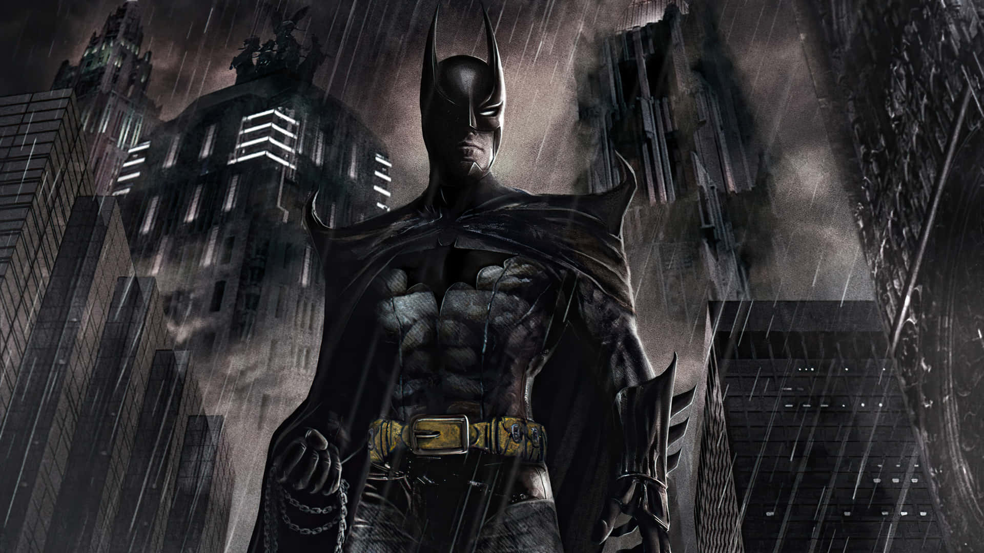 Bildsuperhjälten Batman Befäster Sin Ställning Som Försvarare Av Gotham City. Wallpaper