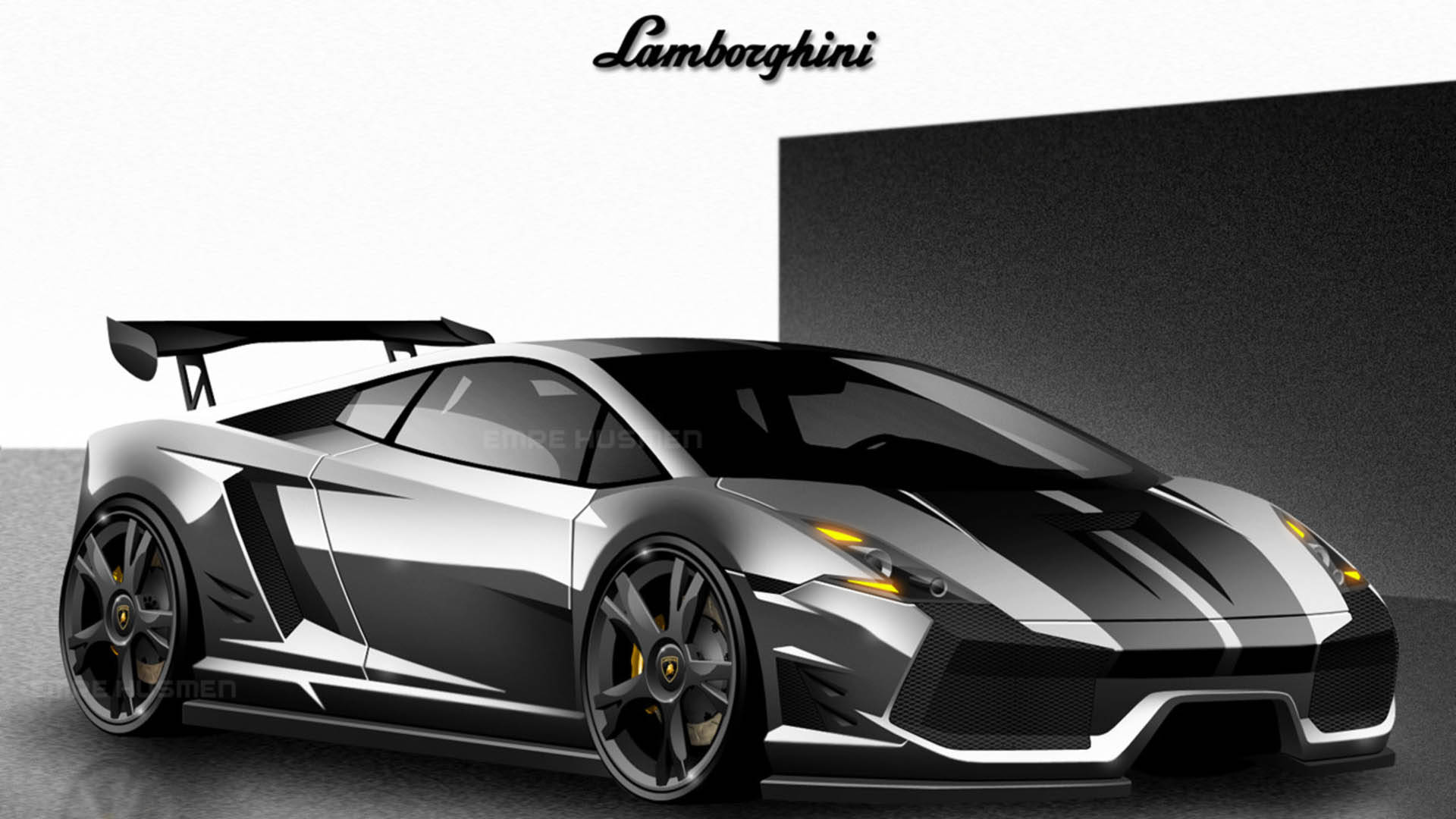 Häftigsvart Lamborghini. Wallpaper