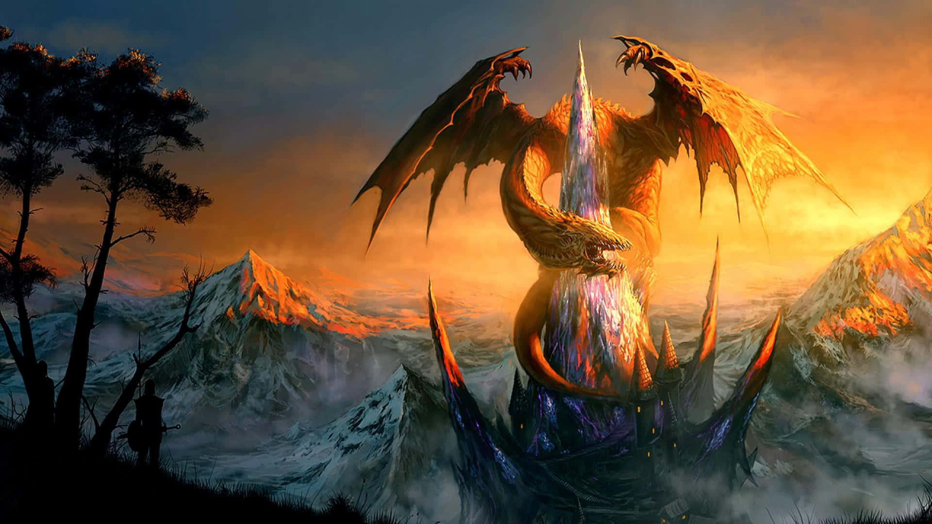 Entfessledie Kraft Der Großartigen Drachen Mit Awesome Dragon. Wallpaper