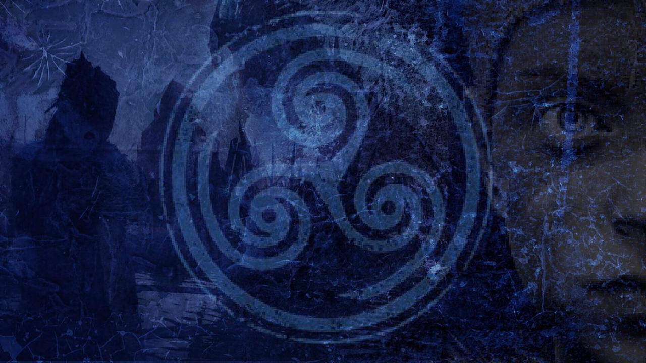 Awesome Faded Celtic Triskelion Baggrund Wallpaper