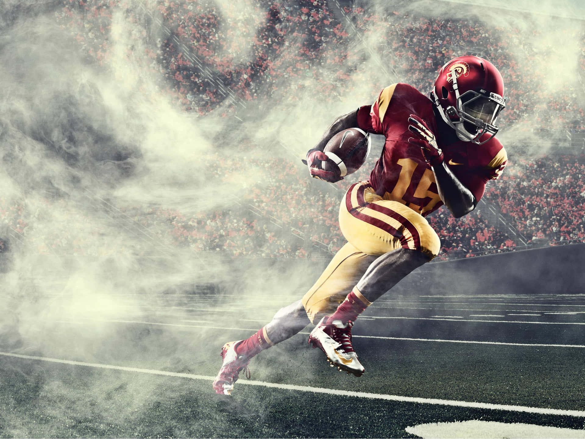 Awesome Running Football Player Wallpaper