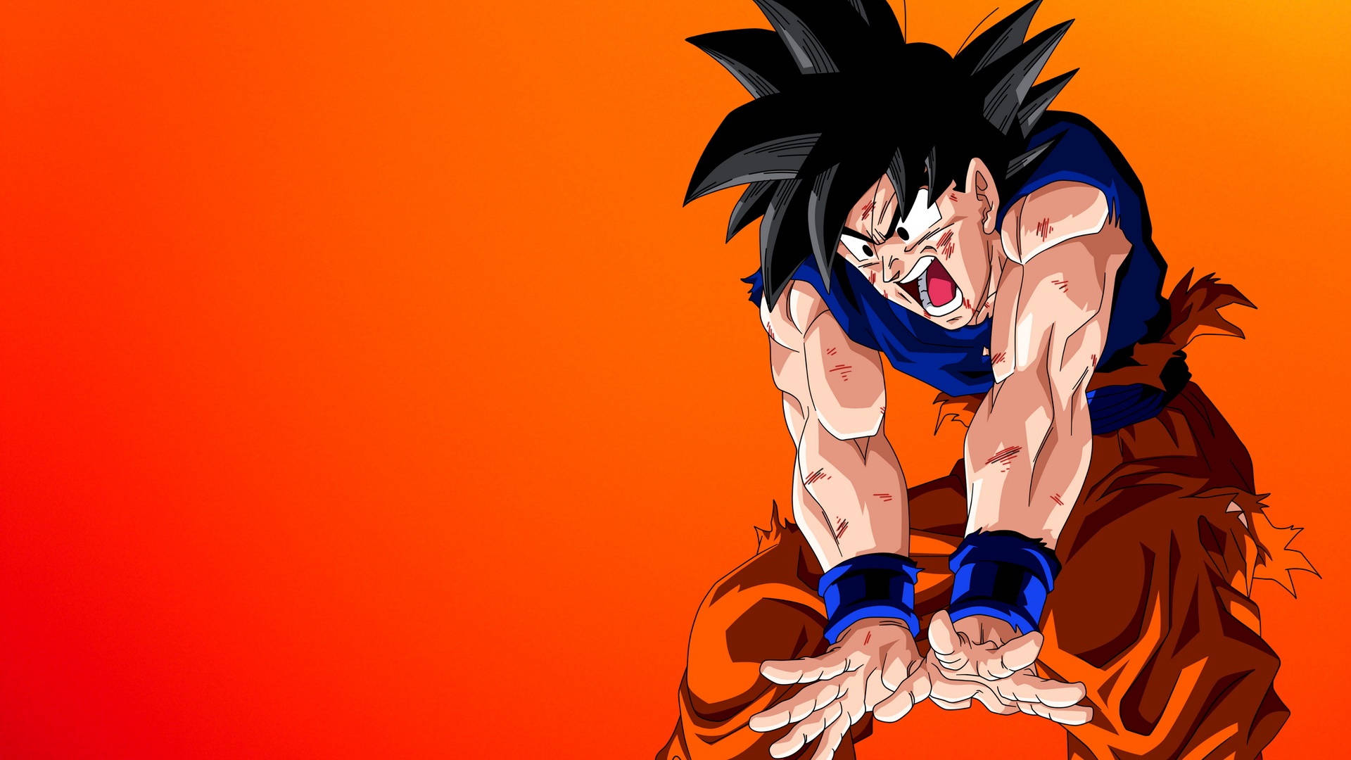 Increíblepose De Goku Haciendo El Kamehameha Fondo de pantalla