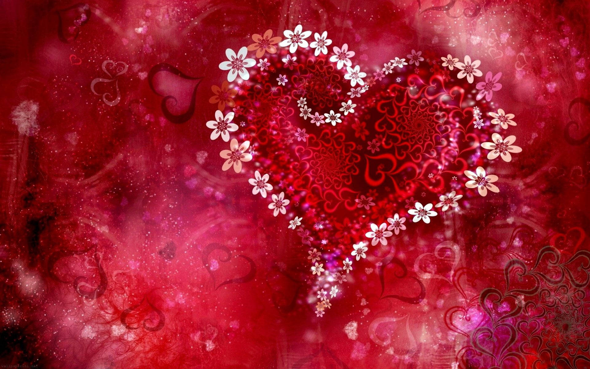 Awesome Heart Blomster Wallpaper