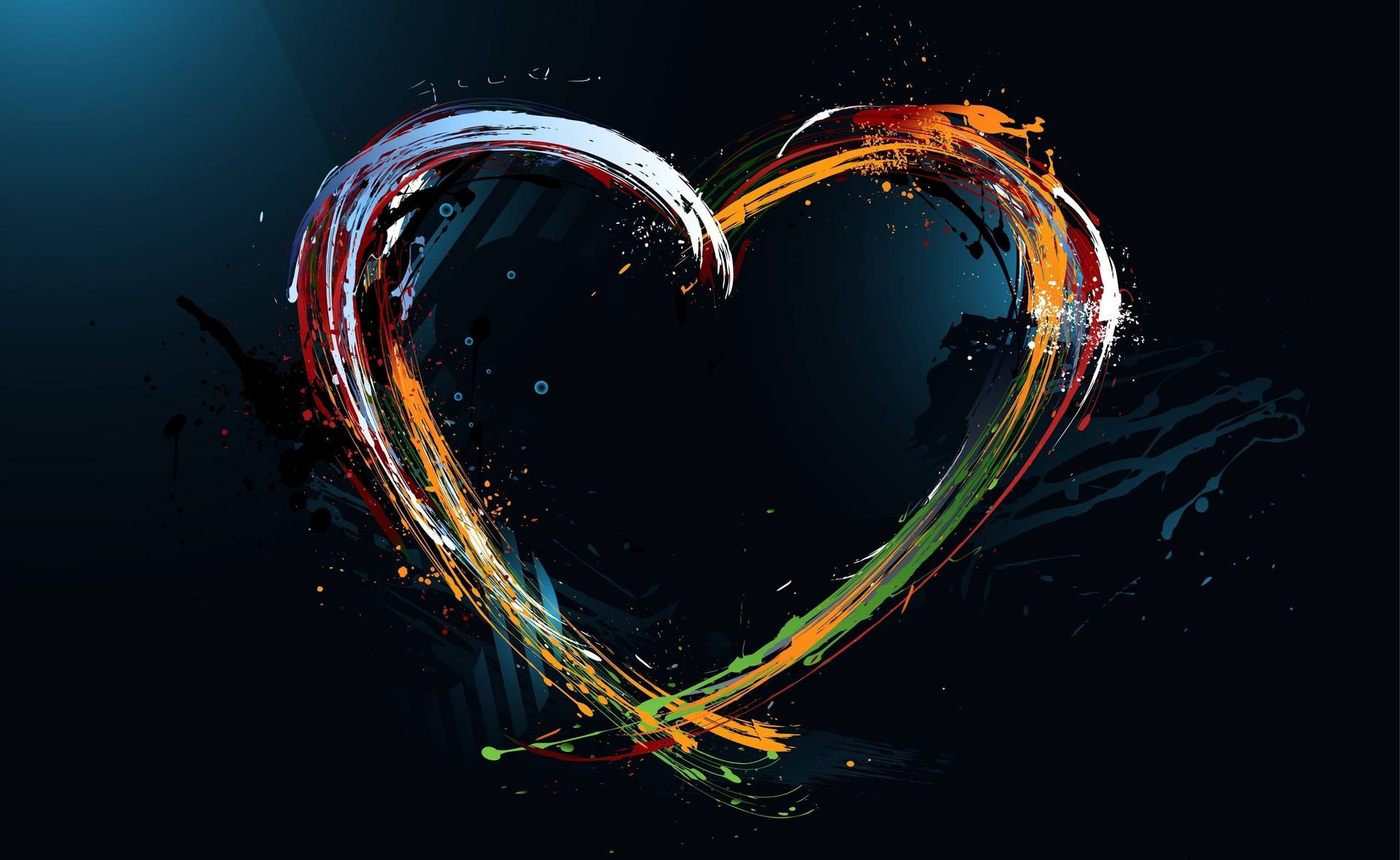 Awesome Heart Paintbrush Wallpaper