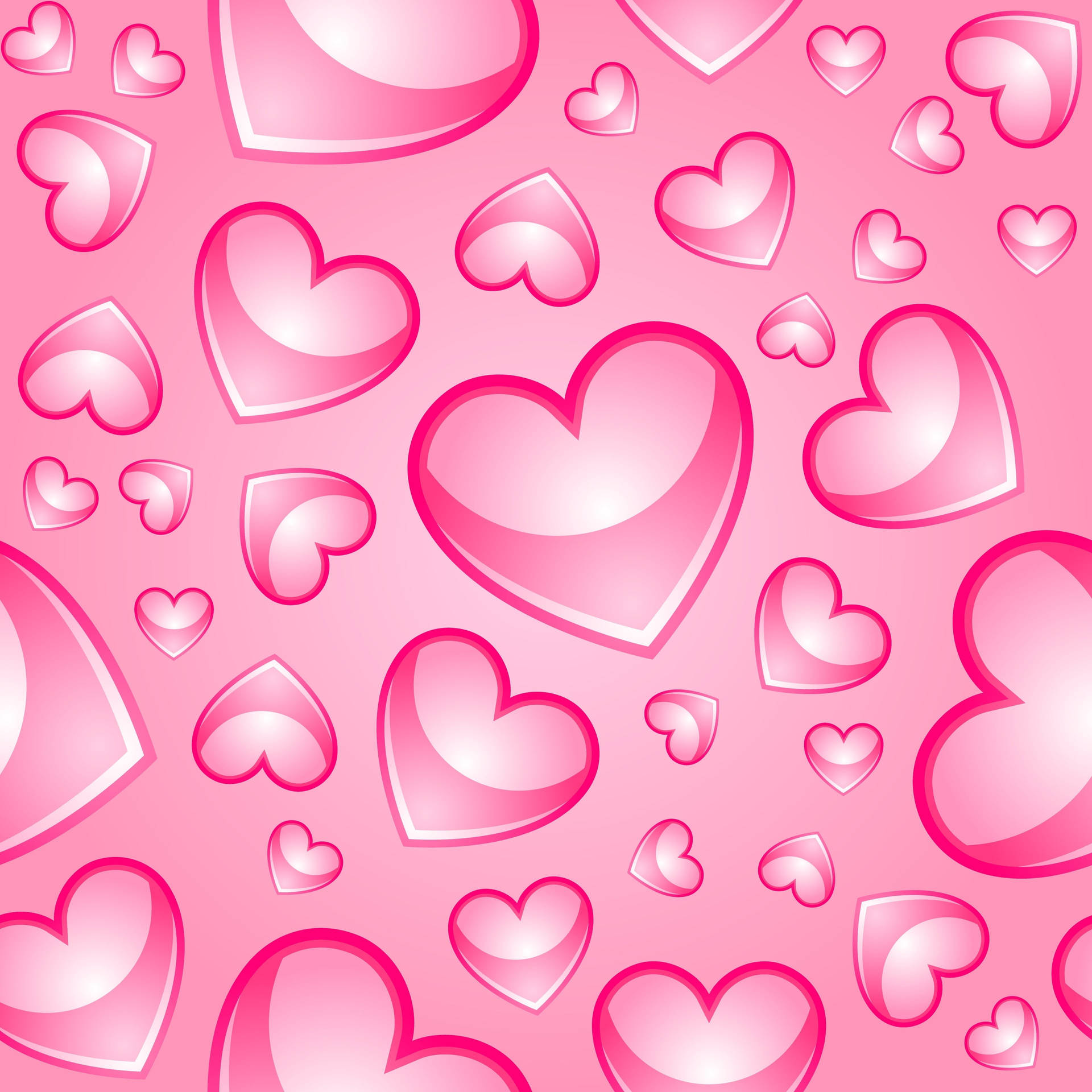 Awesome Heart Pink Hvid Wallpaper