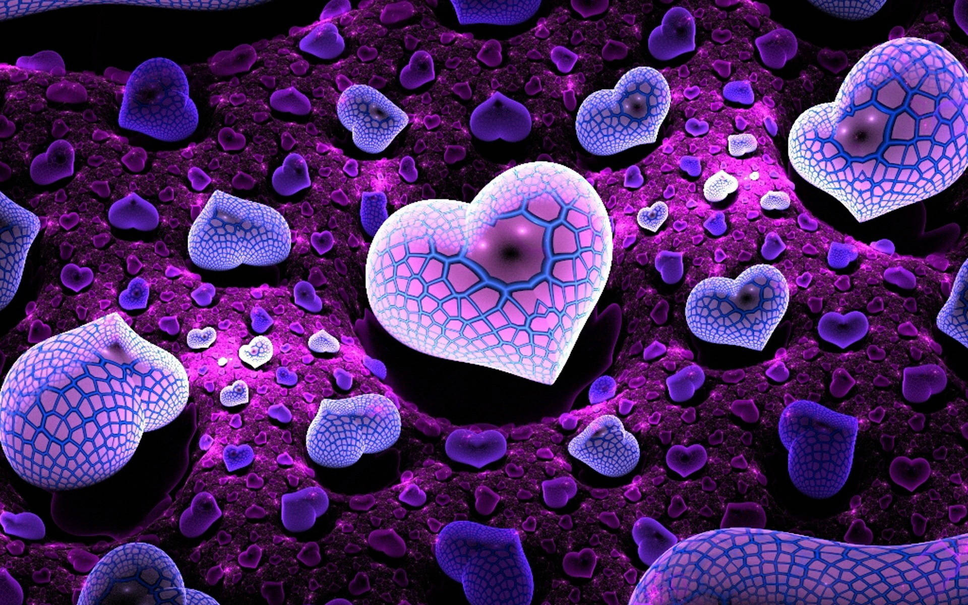 Awesome Heart Purple Wallpaper