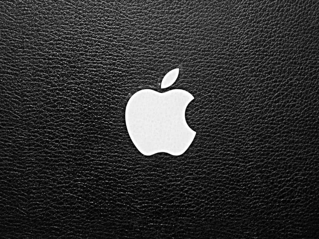 Apple Logo Black Leather Awesome iPad Wallpaper