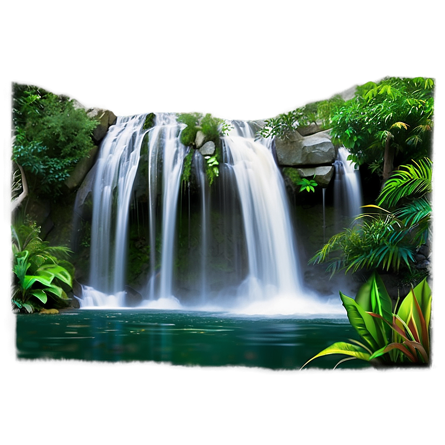 Awesome Jungle Waterfall Png 06232024 PNG