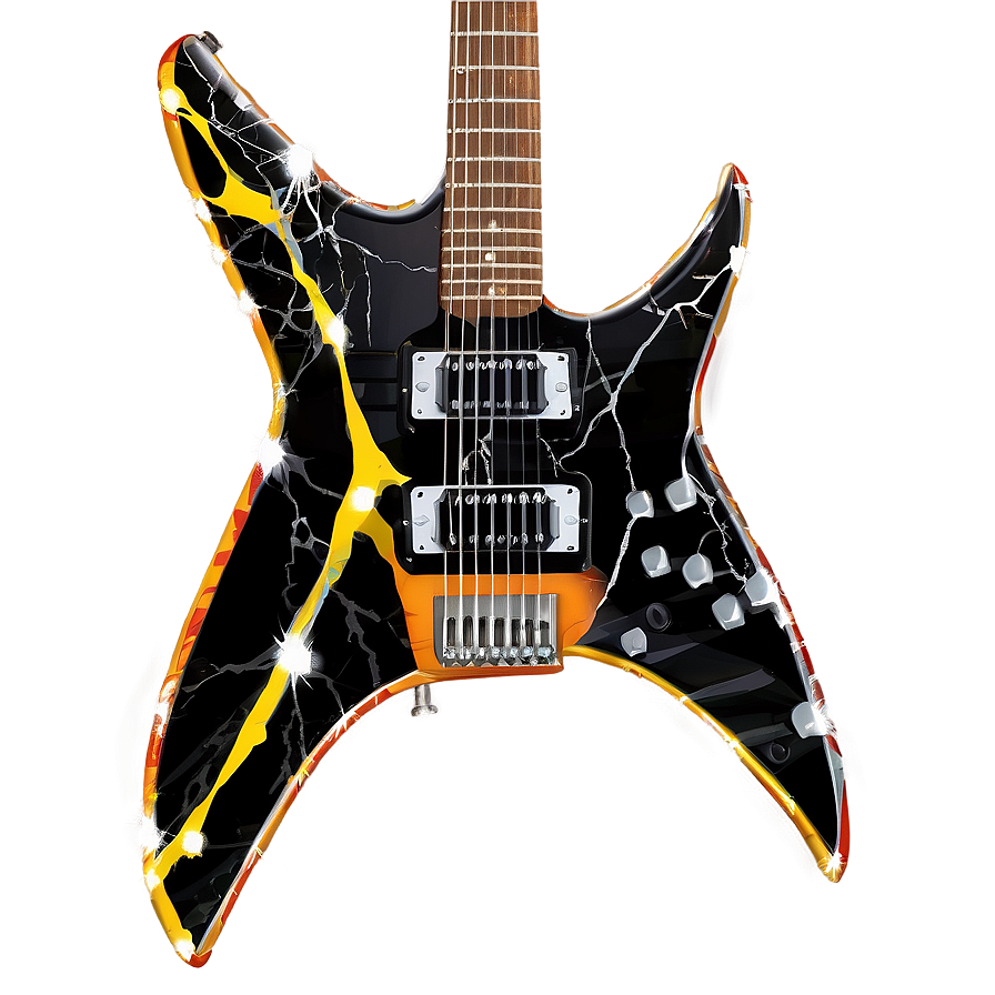 Awesome Lightning Guitar Png 06232024 PNG