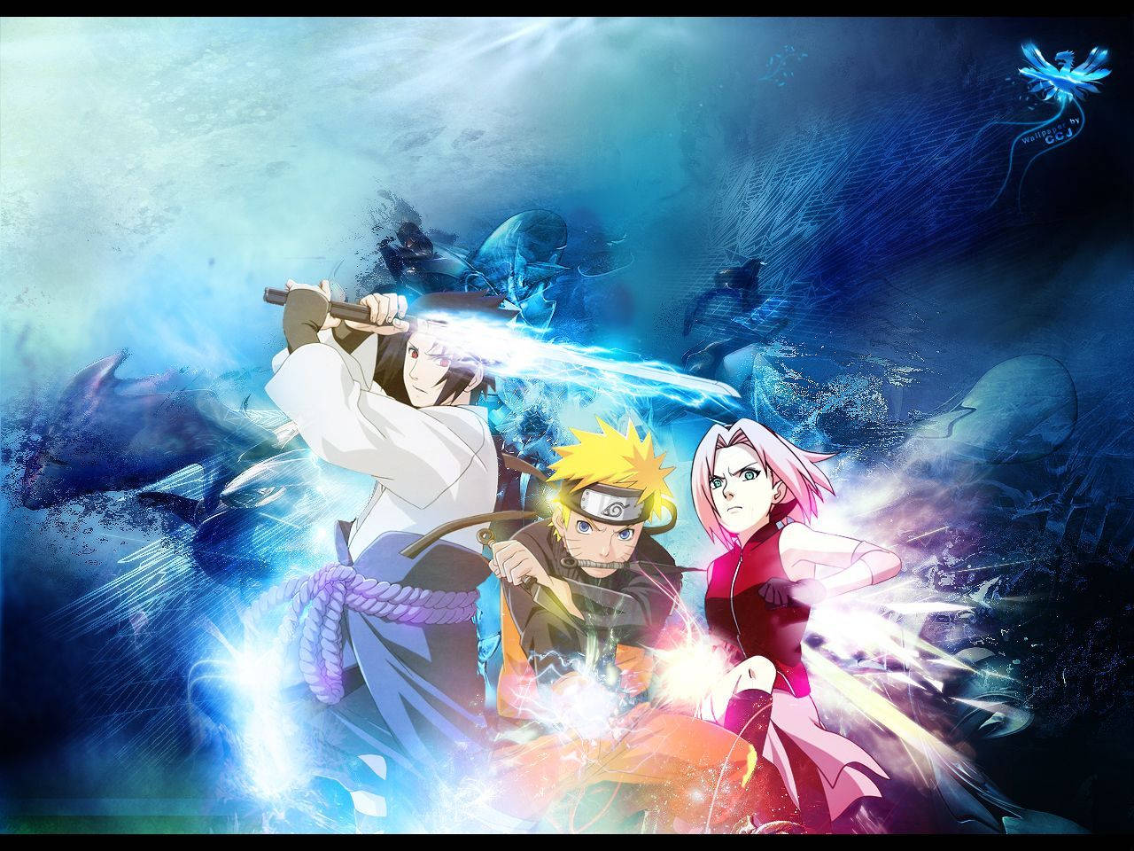 Awesome Naruto With Sasuke And Sakura Wallpaper