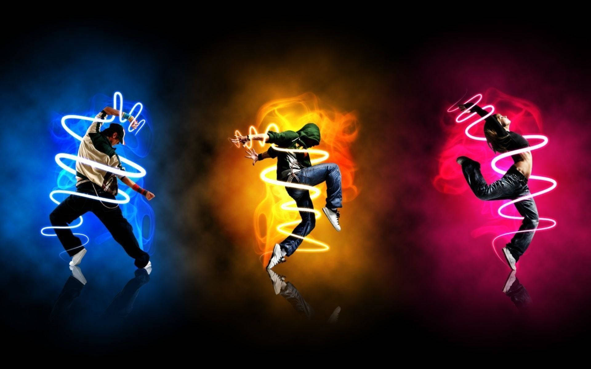 Awesome Neon Dance Pose Wallpaper