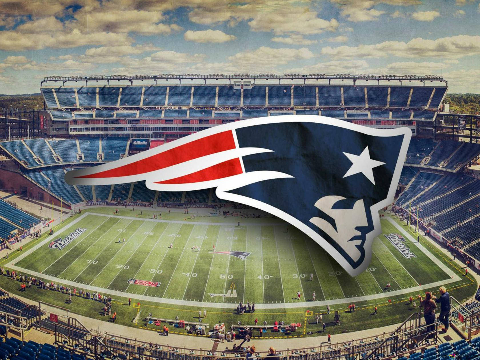 A Stadium With The New England Patriots Logo Wallpaper
