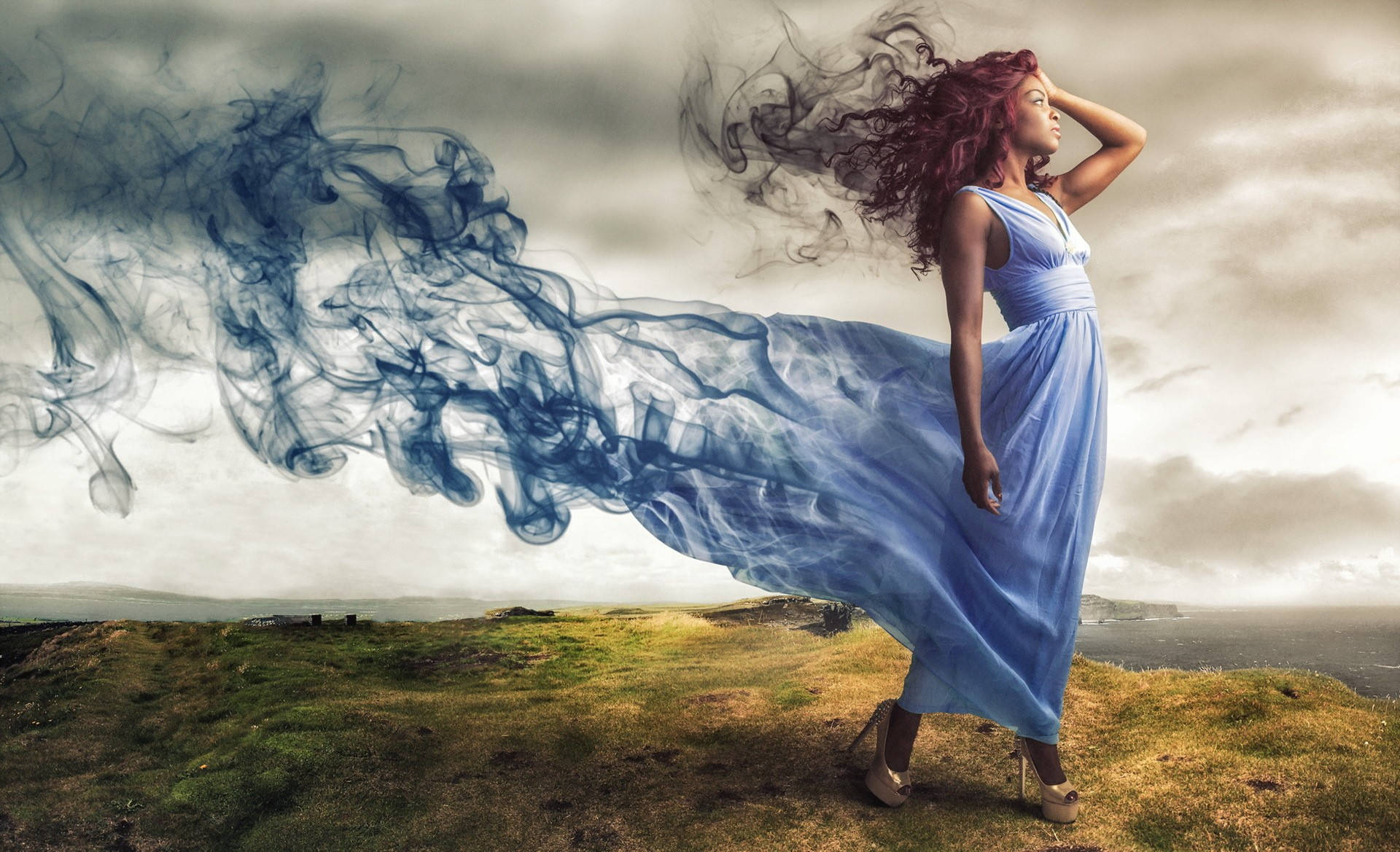 Awesome Photoshop Woman In Dress Wallpaper