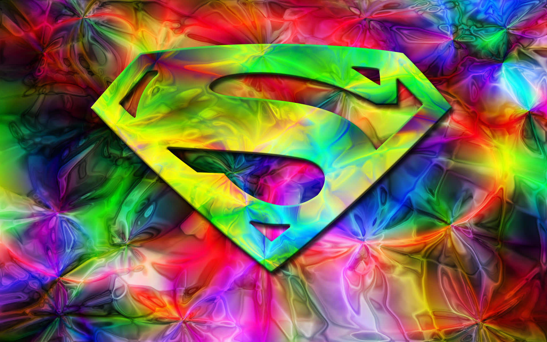 Fantastisktfärgglad Bild Av Superman-logotypen.