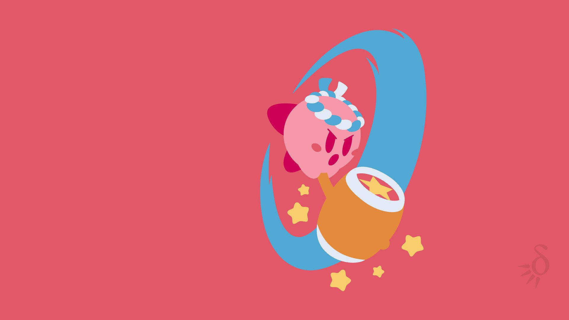 Awesome Pink Aesthetic Kirby Art Wallpaper