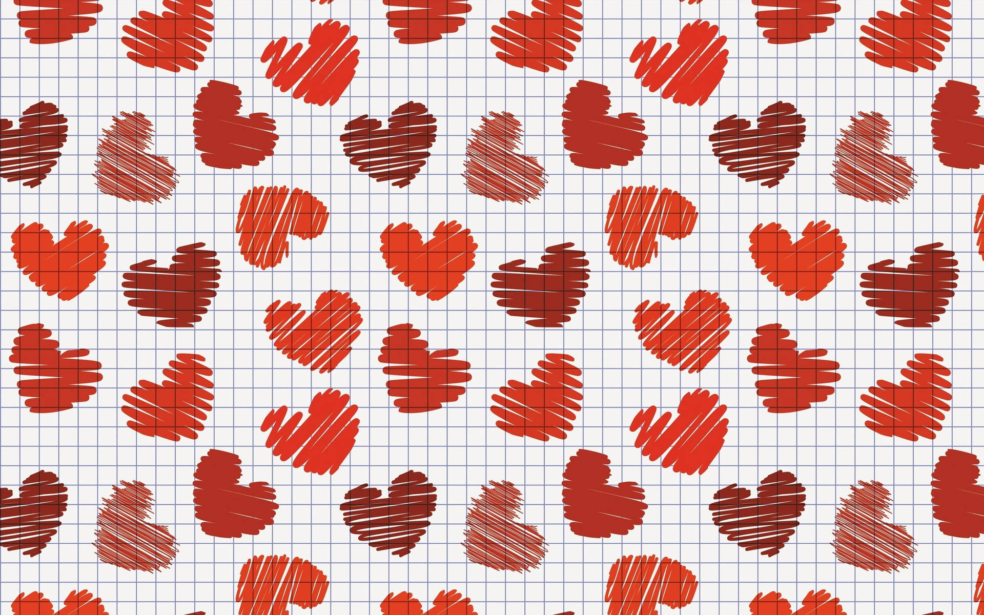 Awesome Rødt Hjerte Gitter Wallpaper