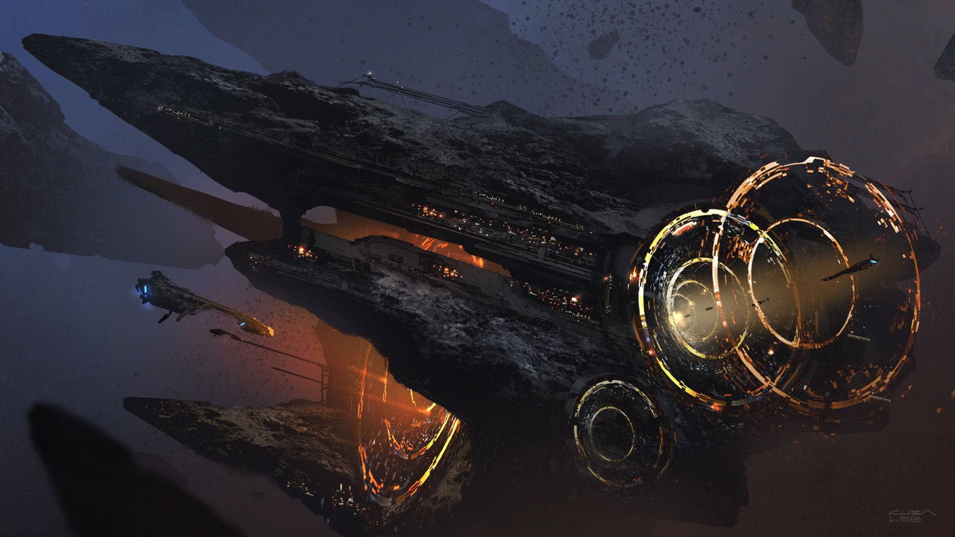 Explore the frontiers of space with this sci-fi spaceship. Wallpaper
