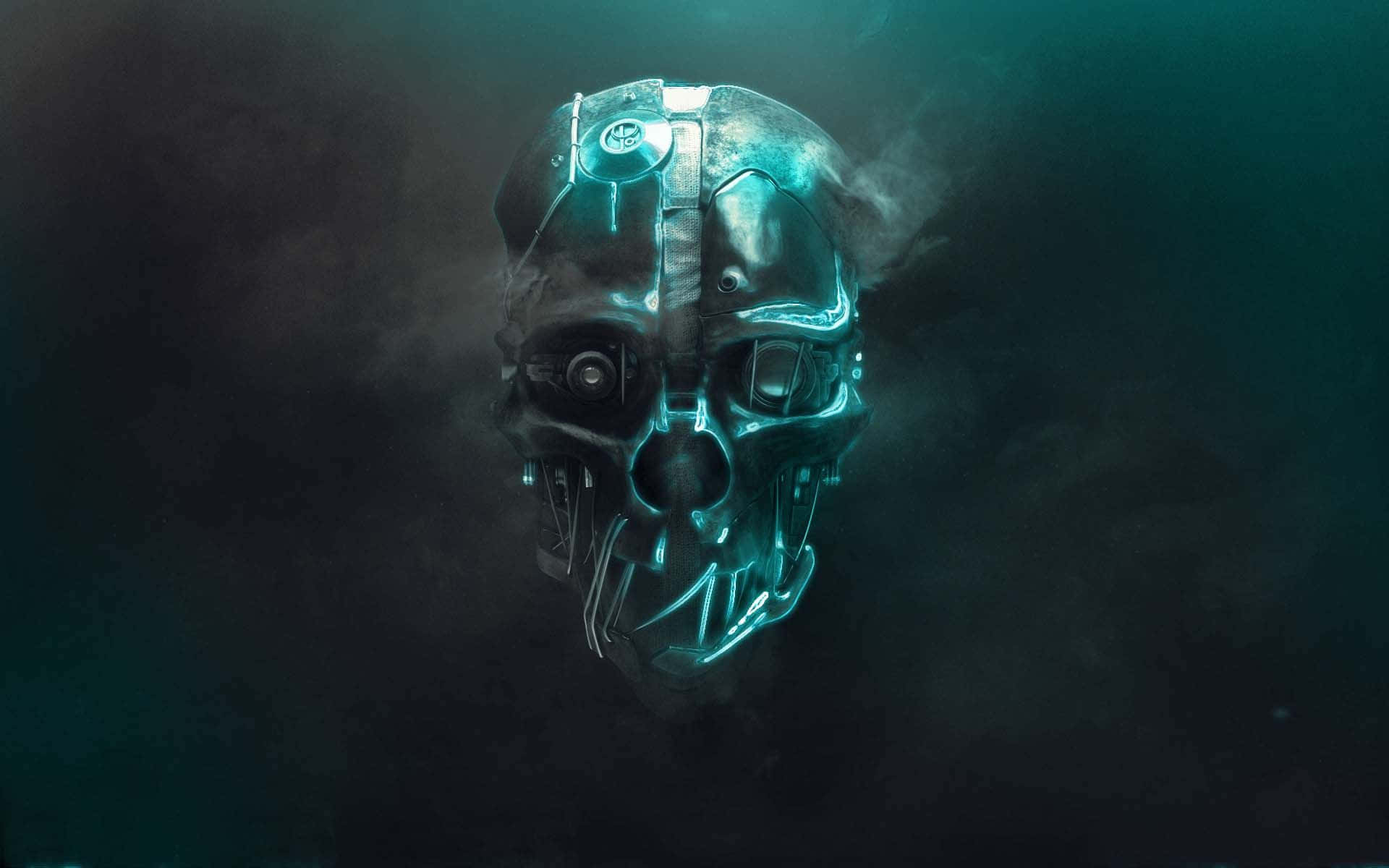 A Skull With A Blue Background Wallpaper