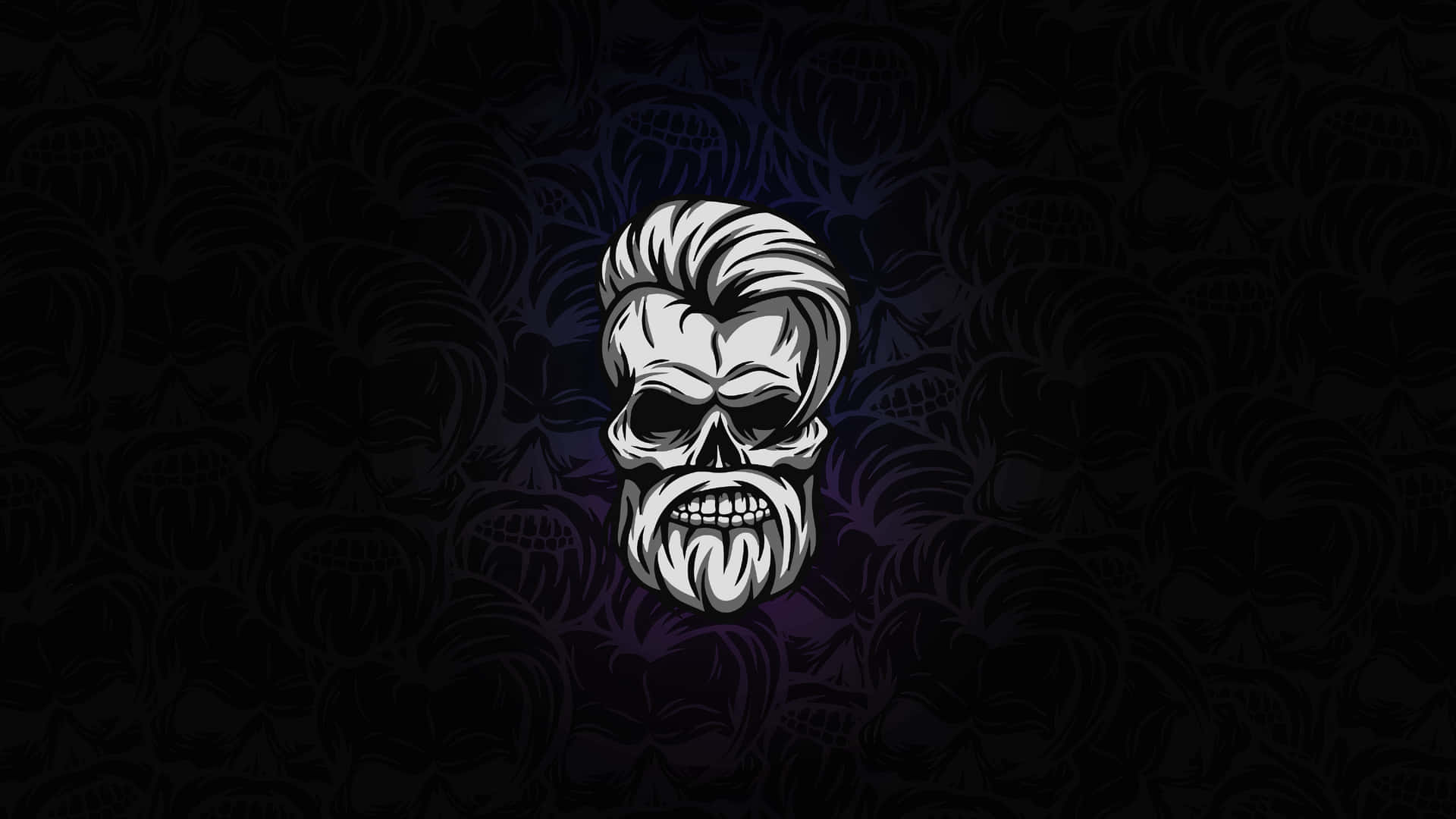 A Skull With A Beard On A Dark Background Wallpaper