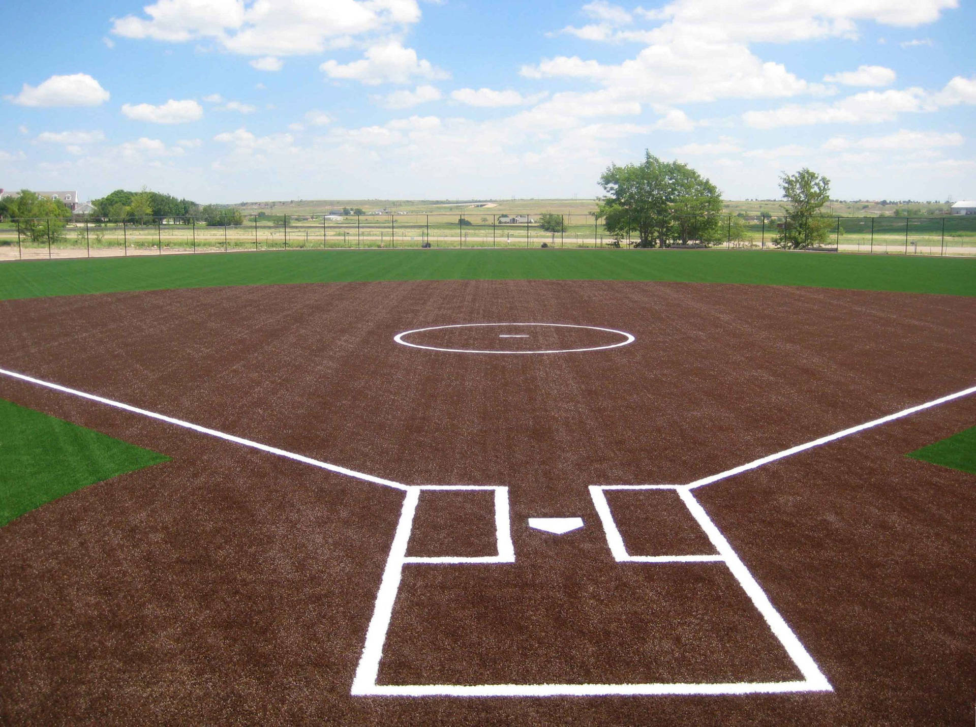 Awesome Softball Brown And Green Field Wallpaper