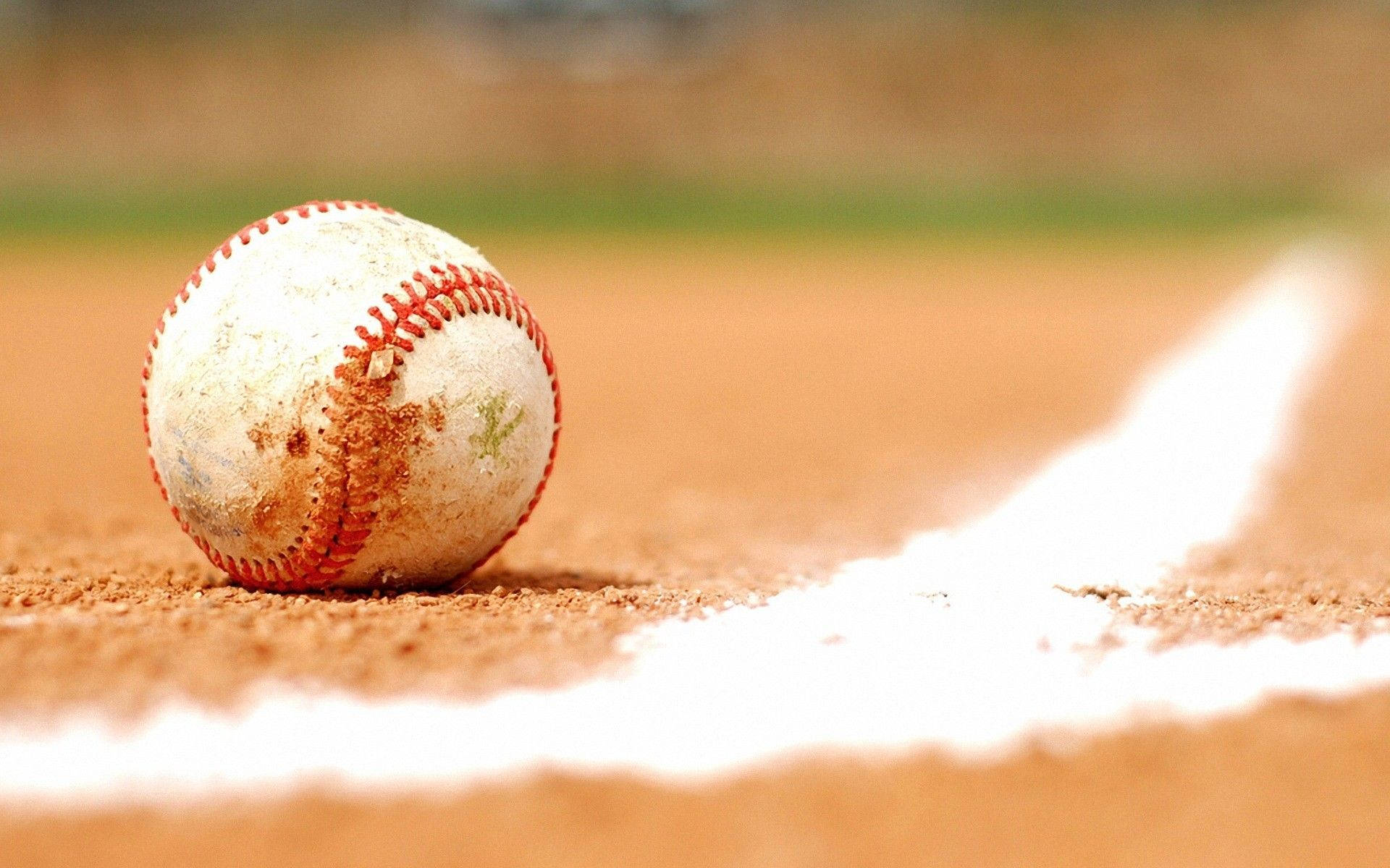 Awesome Softball In White Close-up Wallpaper