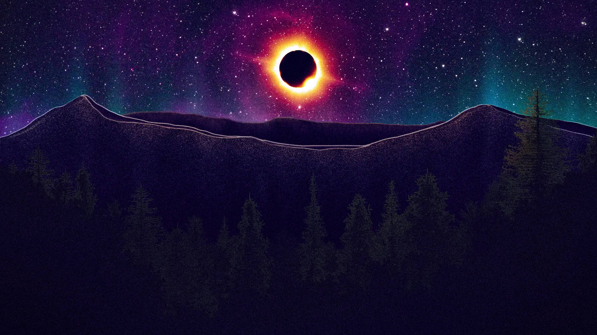 Awesome Solar Eclipse With Aurora Wallpaper