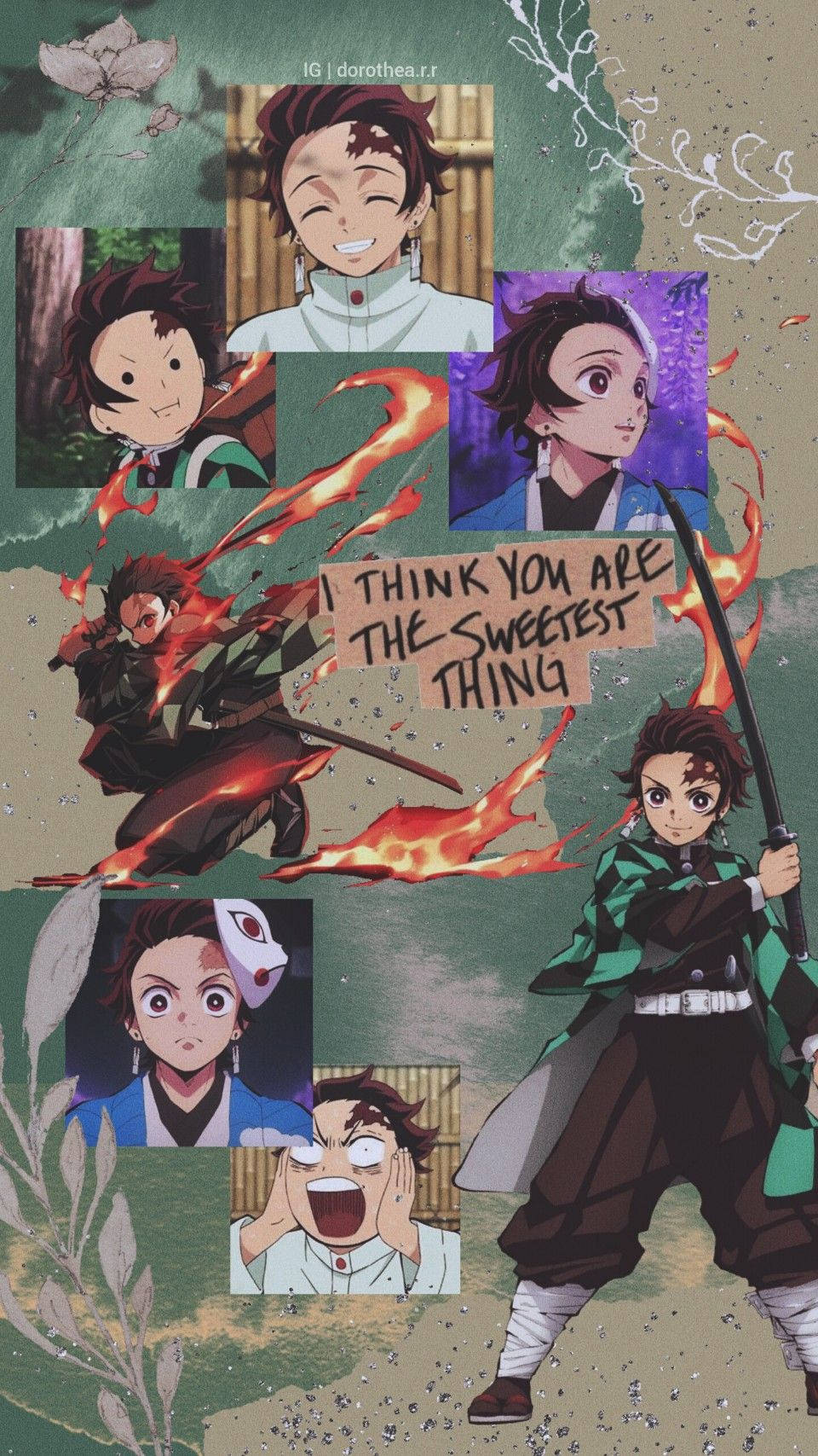 Awesome Tanjiro Aesthetic Collage Wallpaper
