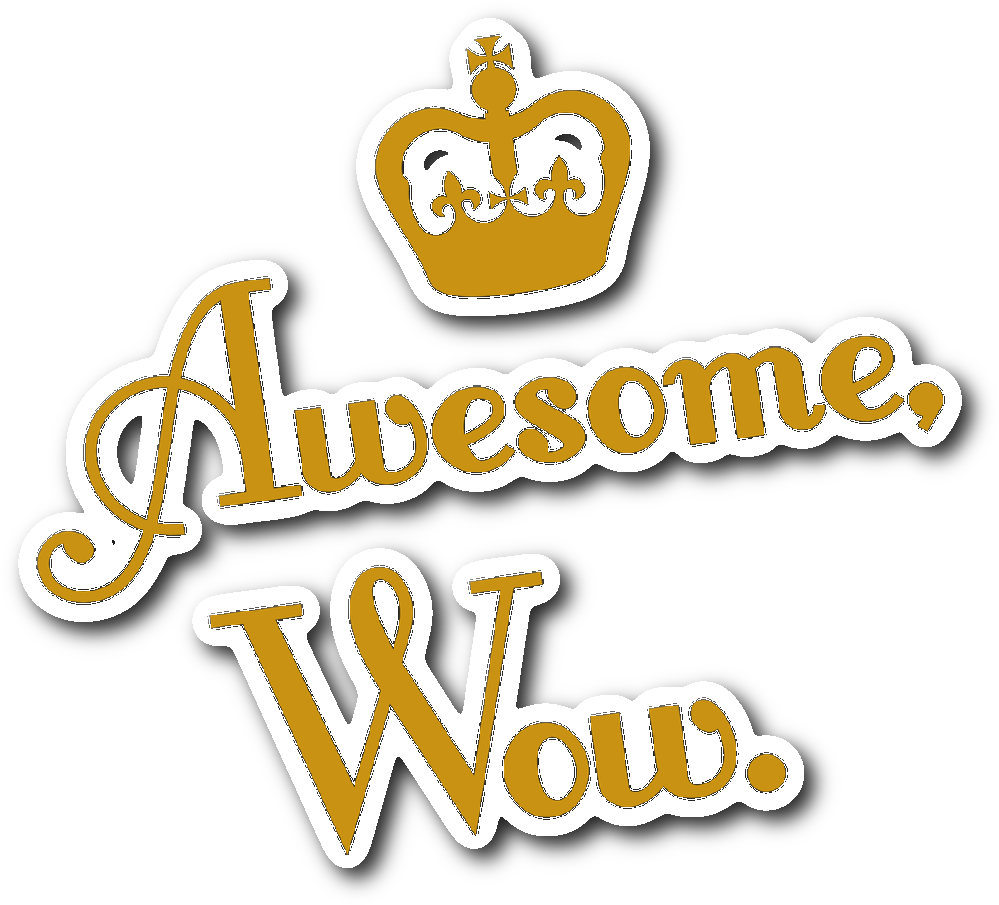 Awesome Wow Sticker Design PNG