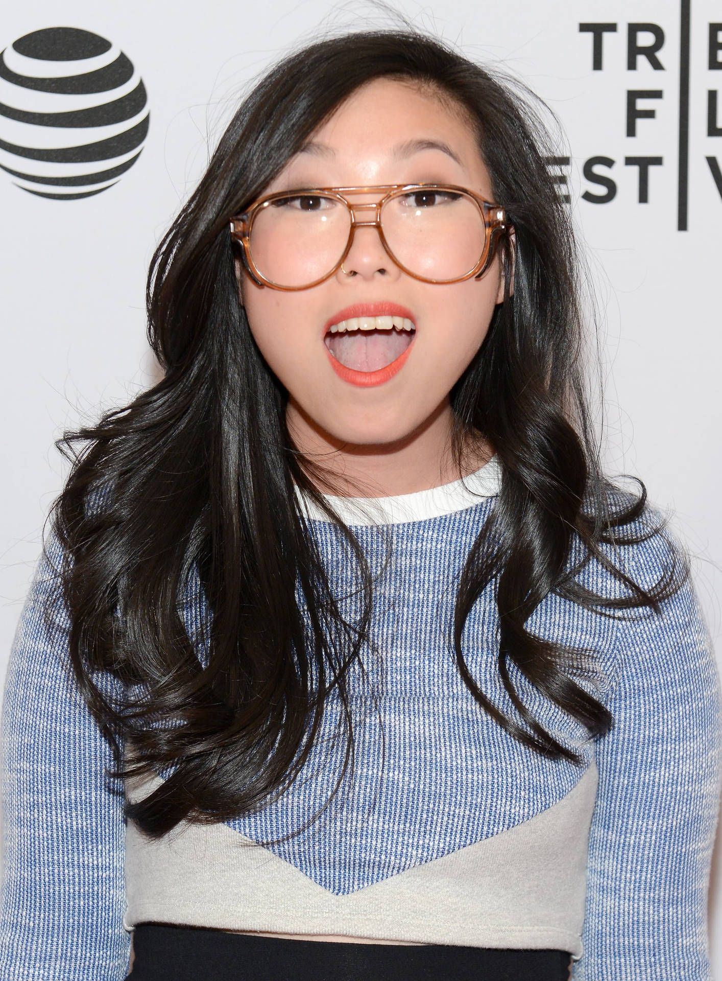 Awkwafina Candid Open Mouth Photograph Wallpaper