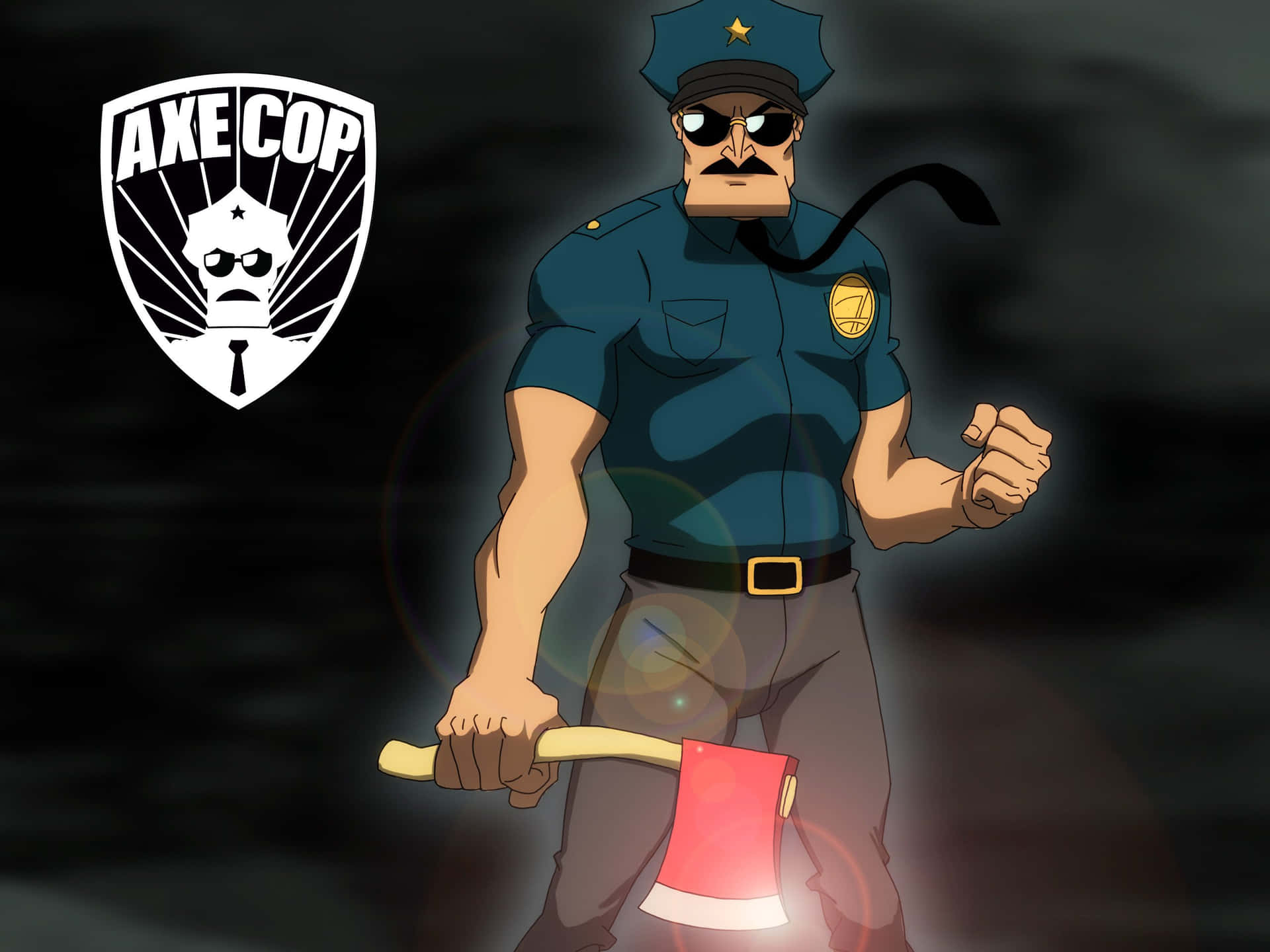 Axe Cop With His Team Ready For Action Wallpaper