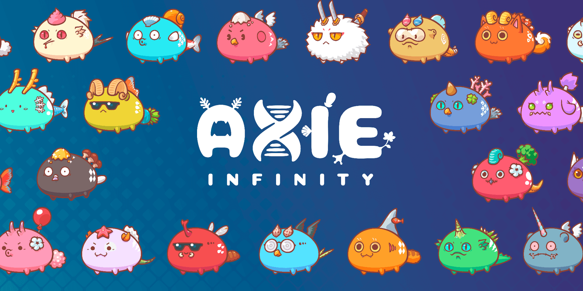 A Group Of Colorful Animals With The Word Axe Infinity