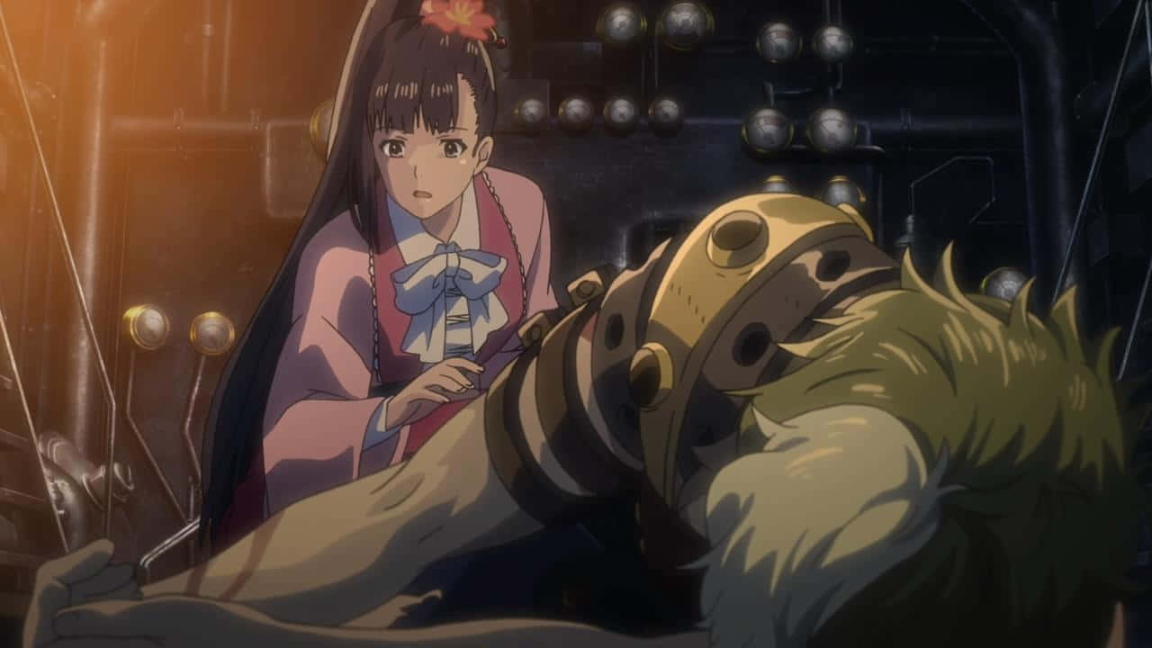 Ayame Yomogawa Caring For Injured Character Anime Scene Wallpaper