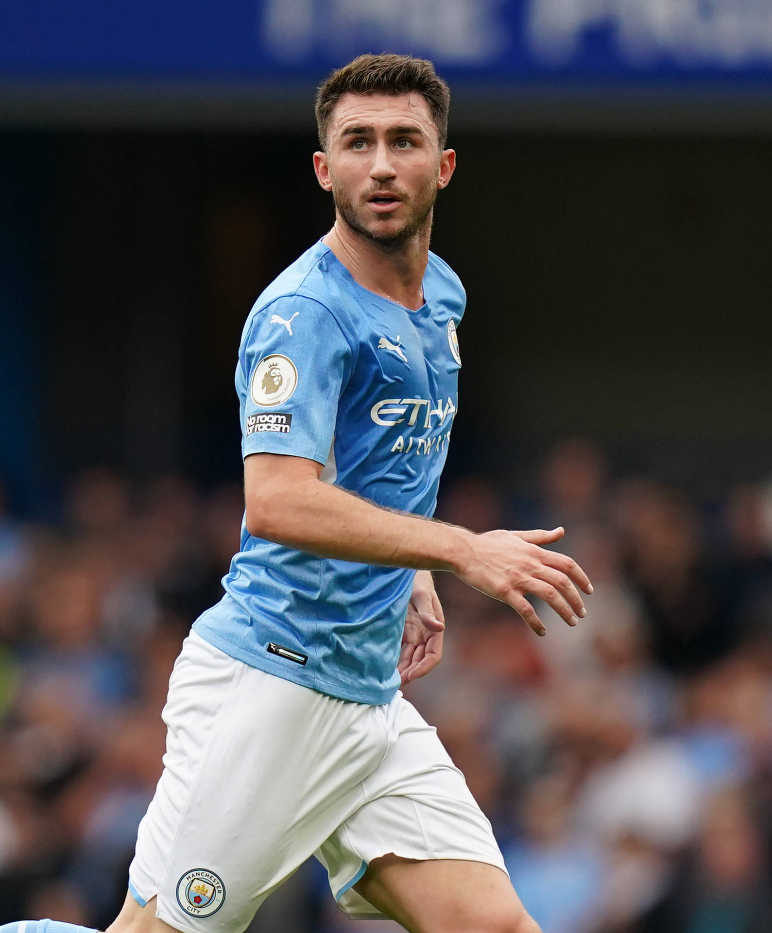 Aymeric Laporte In Blue And White Wallpaper