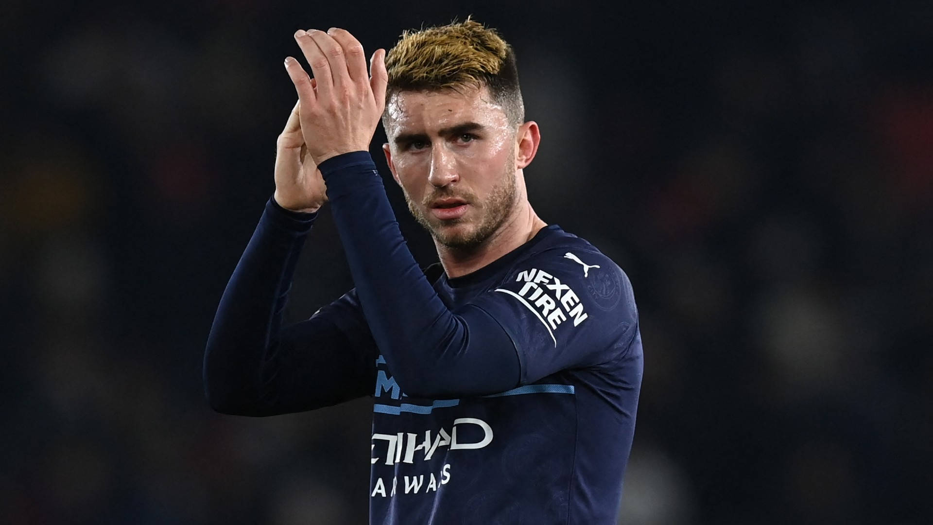 Aymeric Laporte With Hands Up Wallpaper