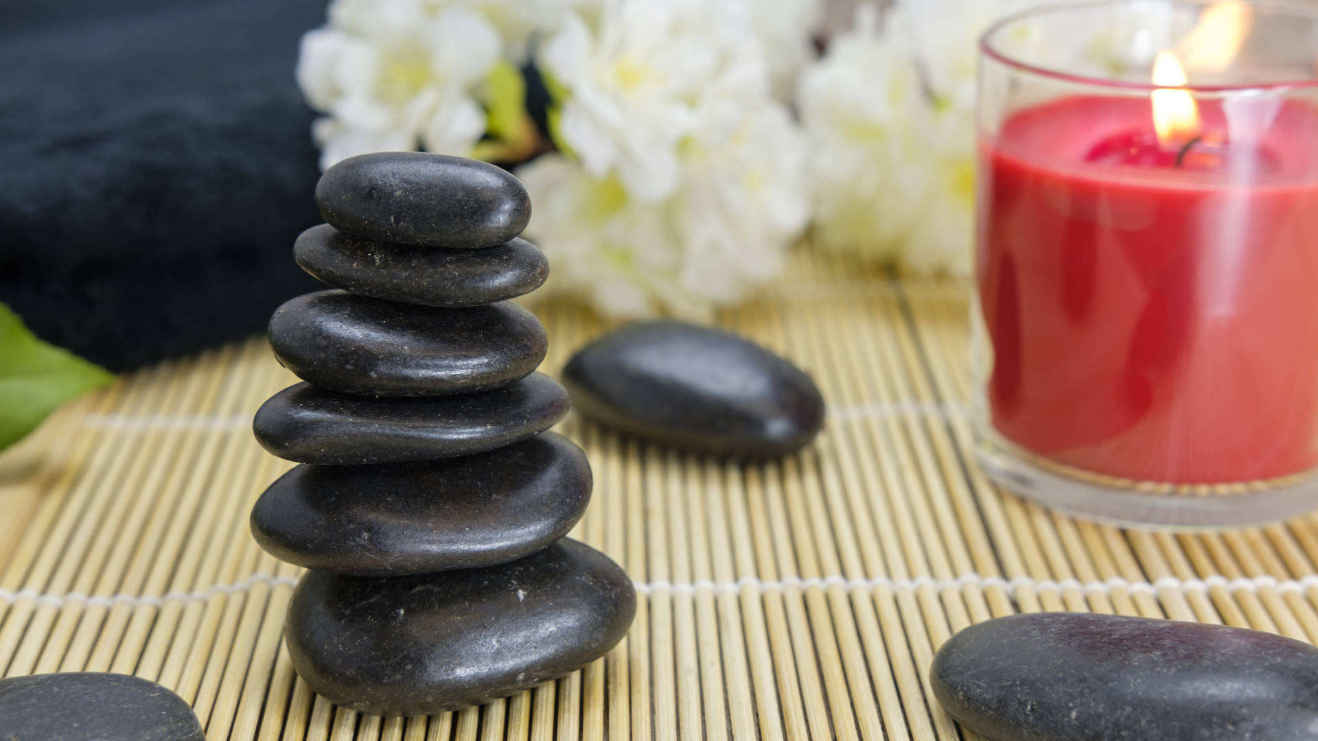 Ayurvedic Healing in Balance - Black Pebbles Wallpaper