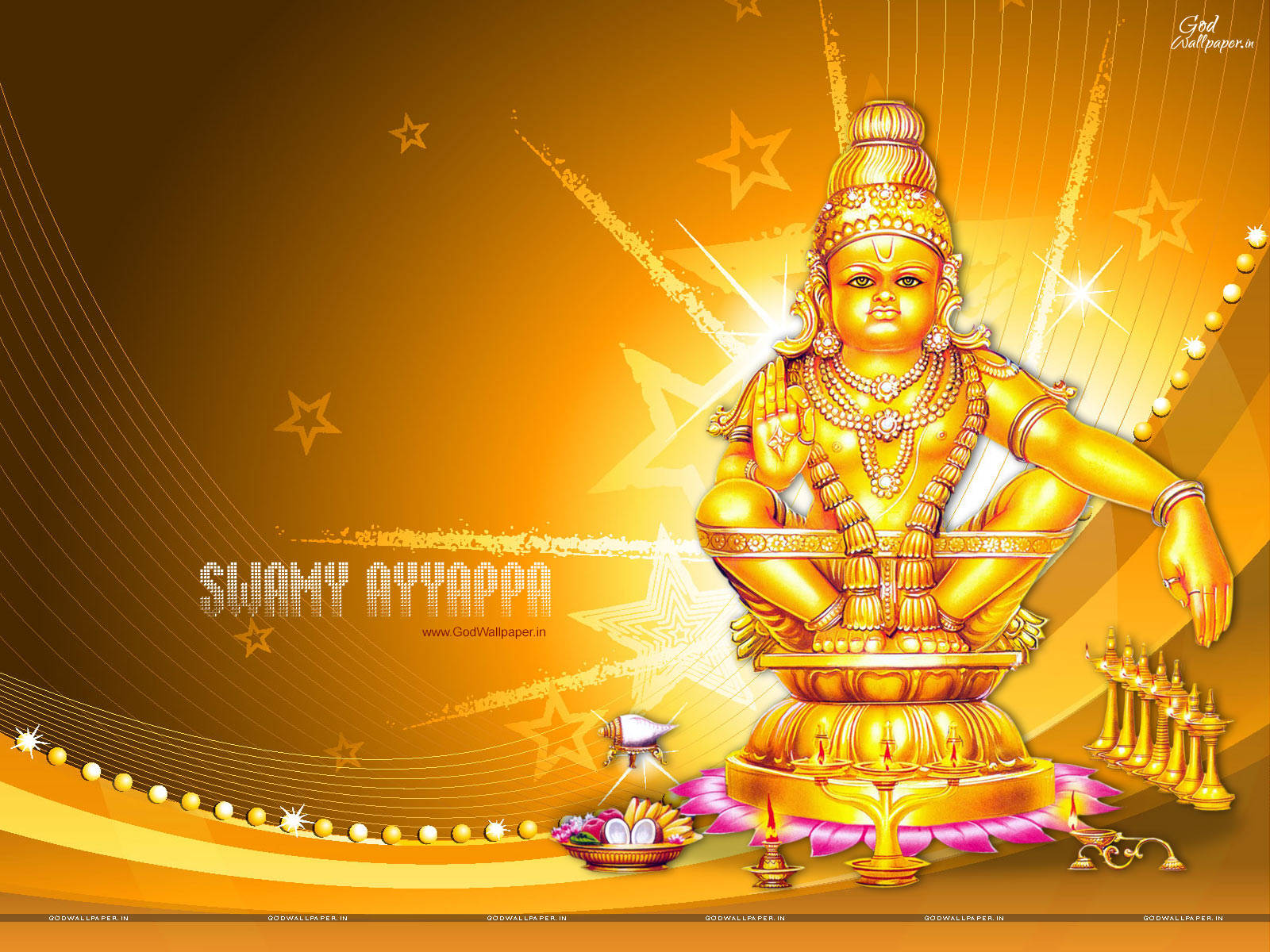 Ayyappan Gold Star God