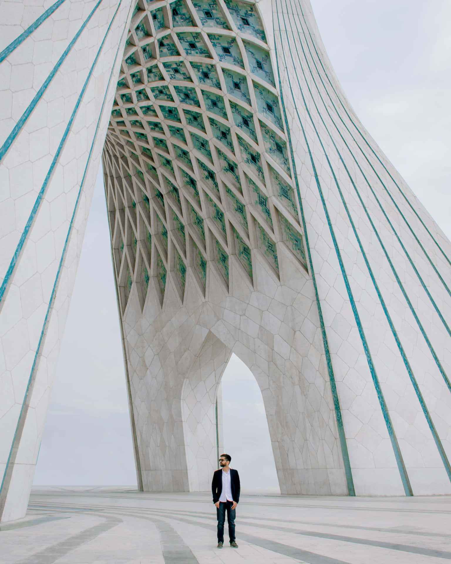Azadi Tower Man Standing Background